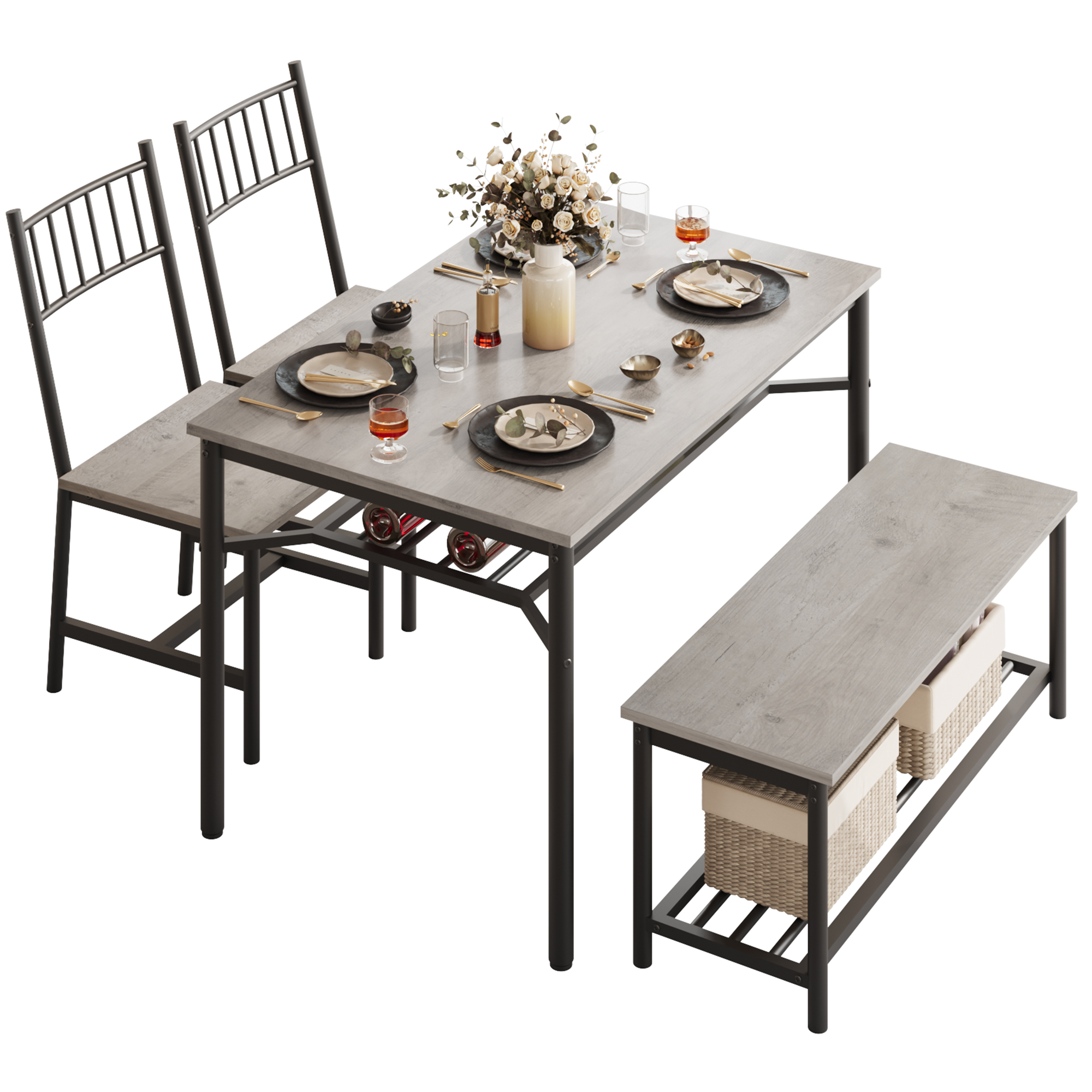 Small rectangular discount kitchen table set