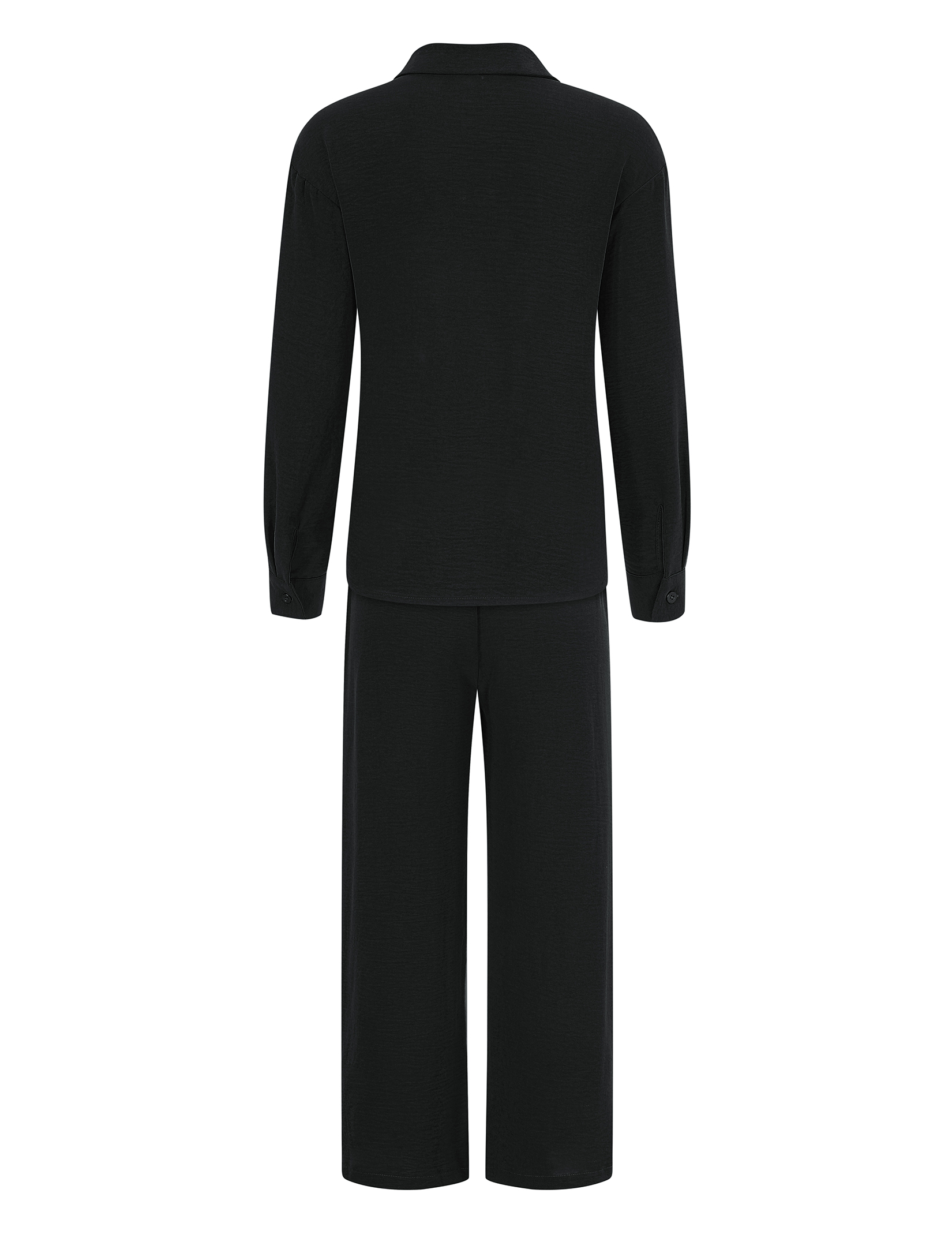 Women's 2 Piece Outfits Wide Leg Pant Sets Long Sleeve Button Down Shirt lounge - Picture 16 of 18