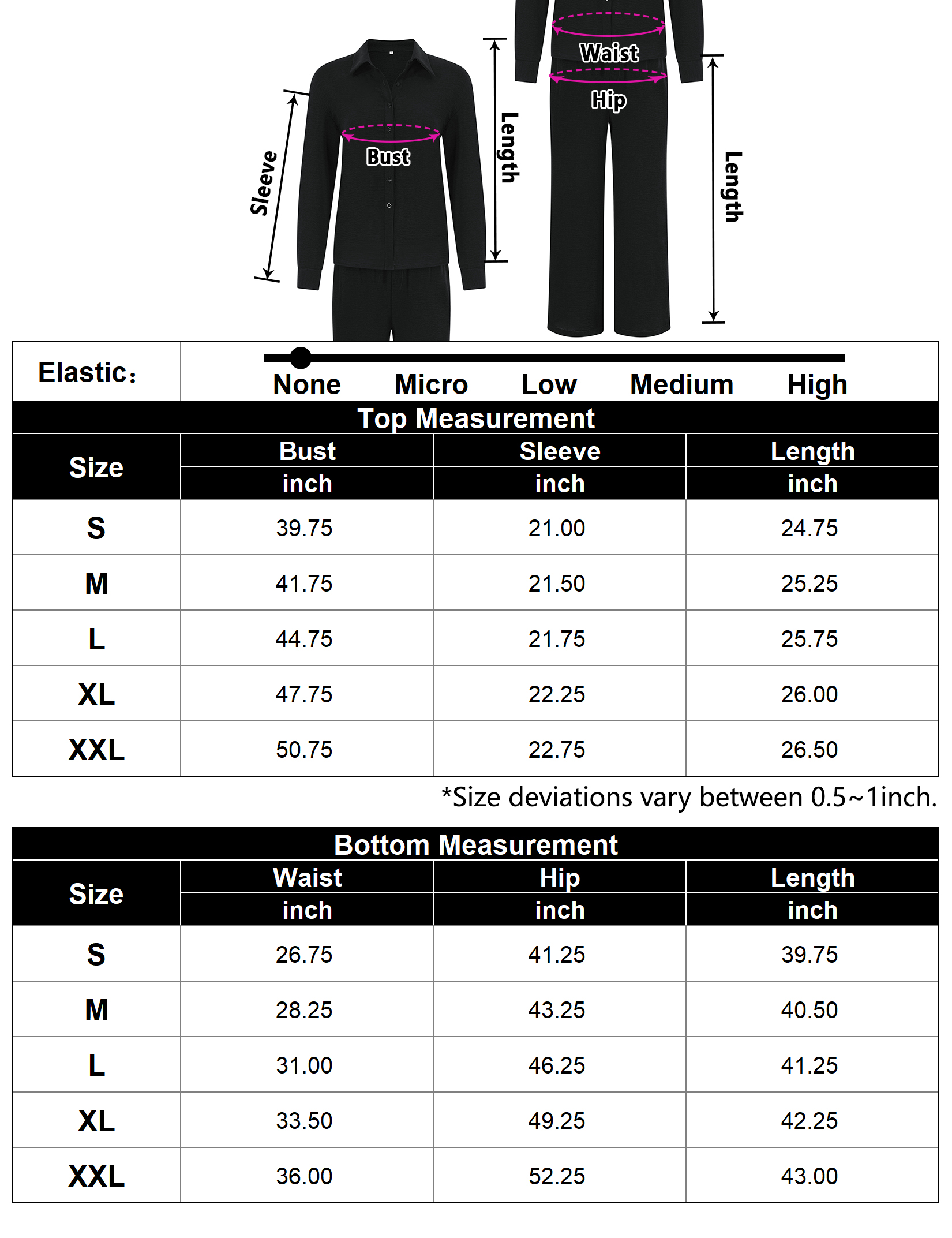 Women's 2 Piece Outfits Wide Leg Pant Sets Long Sleeve Button Down Shirt lounge - Picture 18 of 18