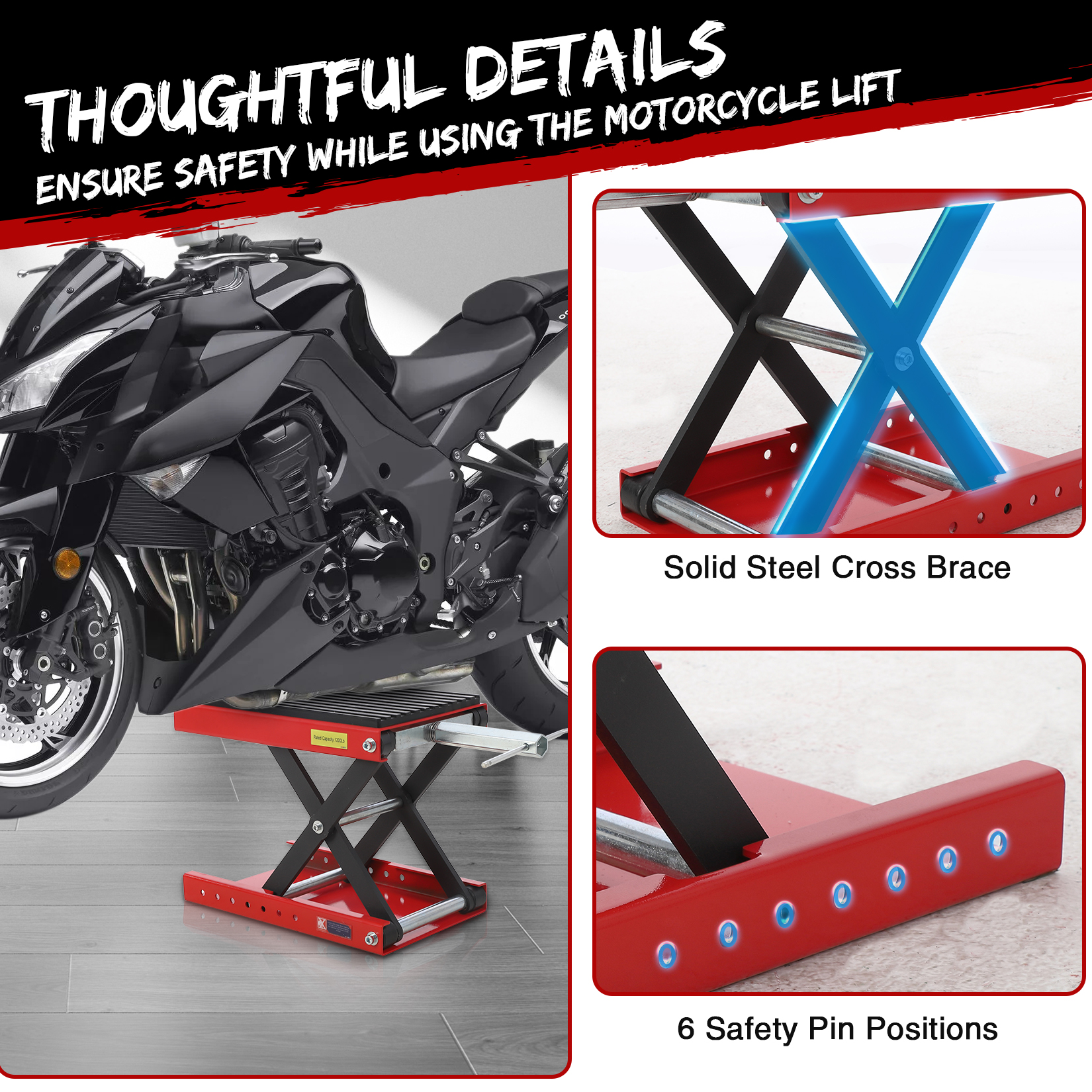 Motorcycle Lift Jack 1200 LBS Transmission Motorcycle Stand