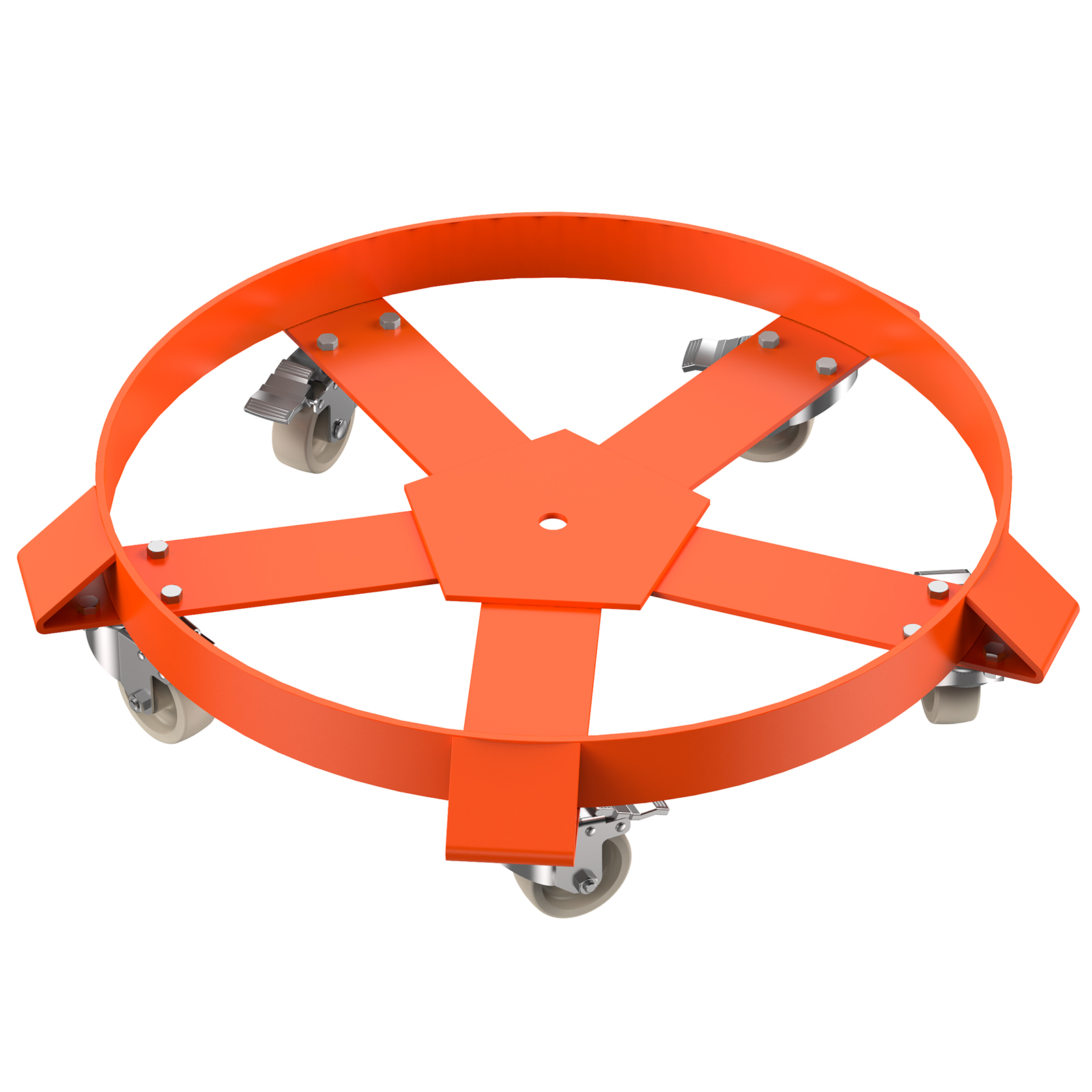 1/2 Pack 55 Gallon Drum Dolly 1250lbs 360° Swivel Casters Heavy Duty Steel Frame - Picture 10 of 10