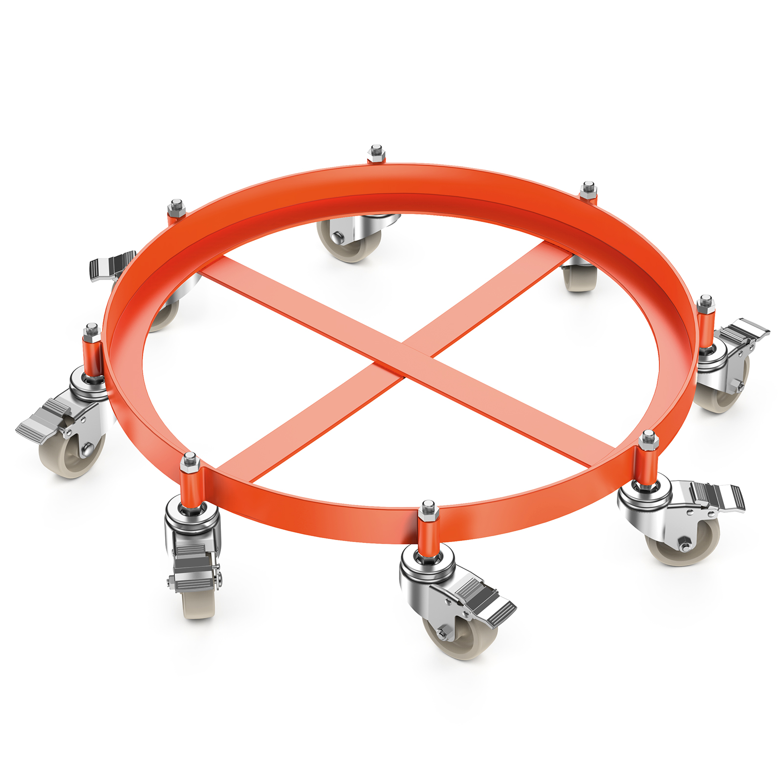 1/2 Pack 55 Gallon Drum Dolly 2000lbs 360° Swivel Casters Heavy Duty Steel Frame - Picture 10 of 10