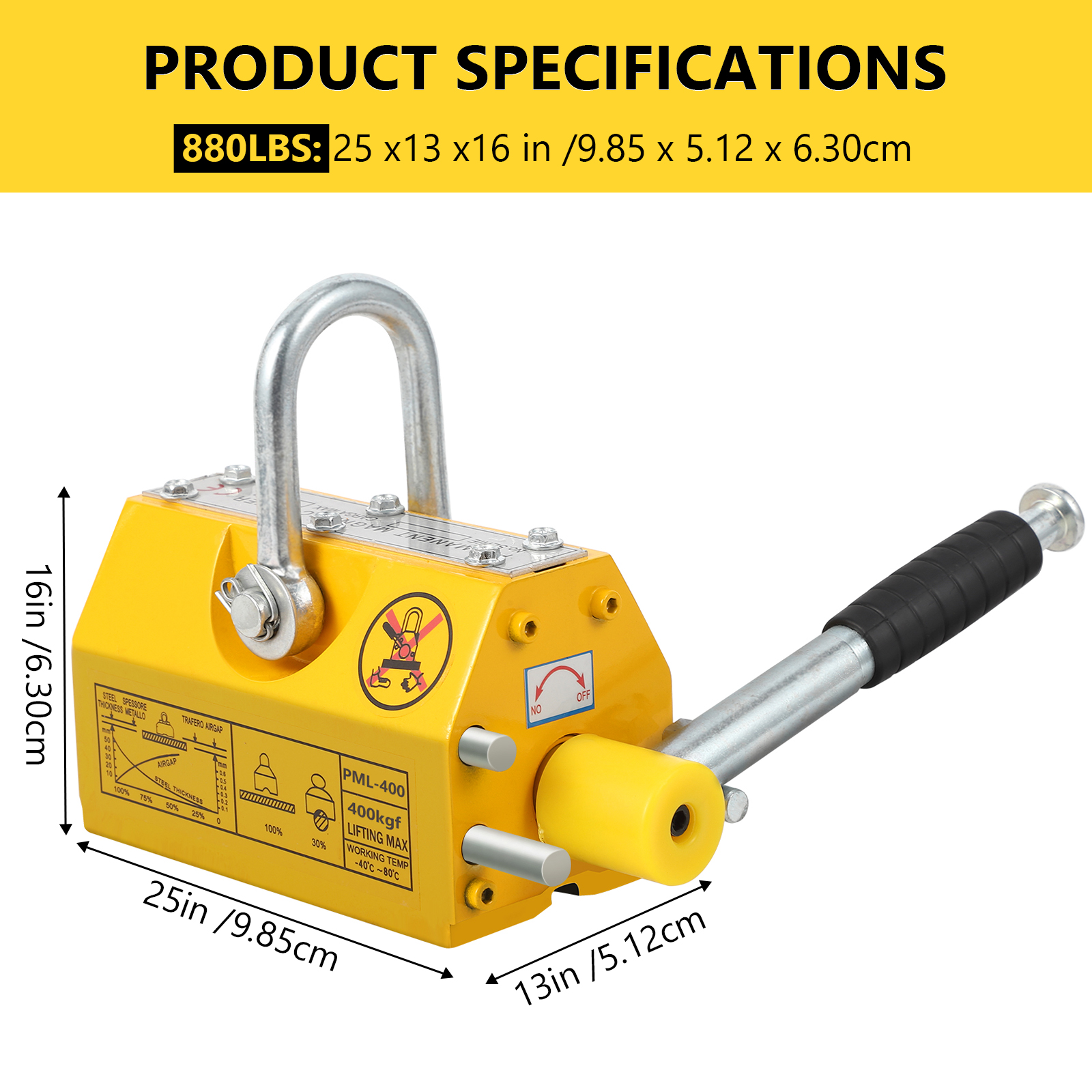 Updated Permanent Magnetic Lifter Lifting Magnet Release 220/660/880/1320/2200LB - Picture 8 of 12