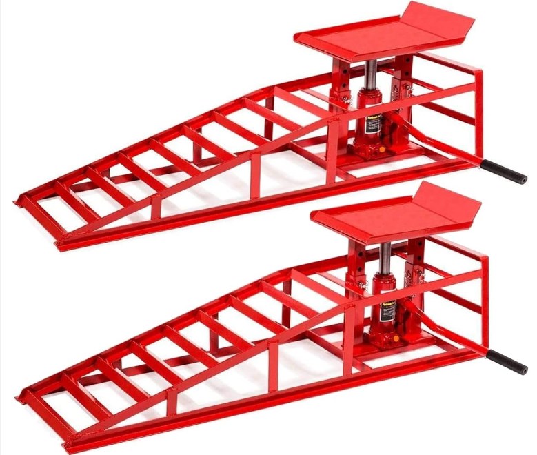 A Pair Auto Car Service Ramps Lifts Heavy Duty Hydraulic Lift Repair Frame 5ton