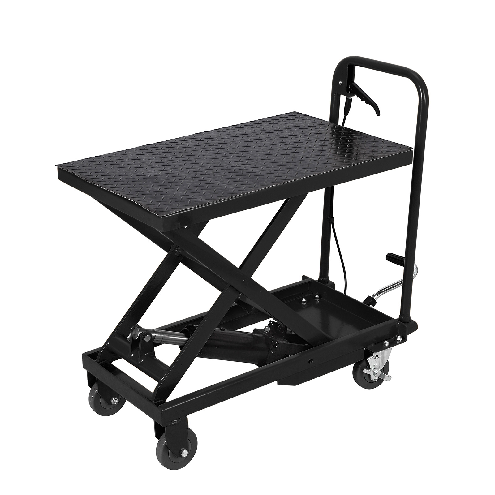 Hydraulic Lift Table Cart 1100lbs 33.5" Lifting Single Scissor Table Nonslip Pad