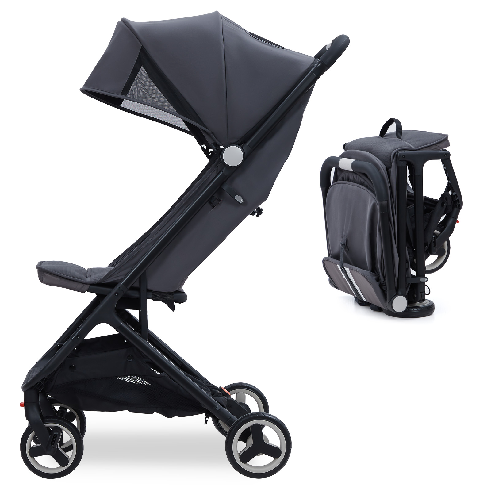 Lightweight Stroller Compact One Hand Fold Travel Stroller for Airplane Friendly