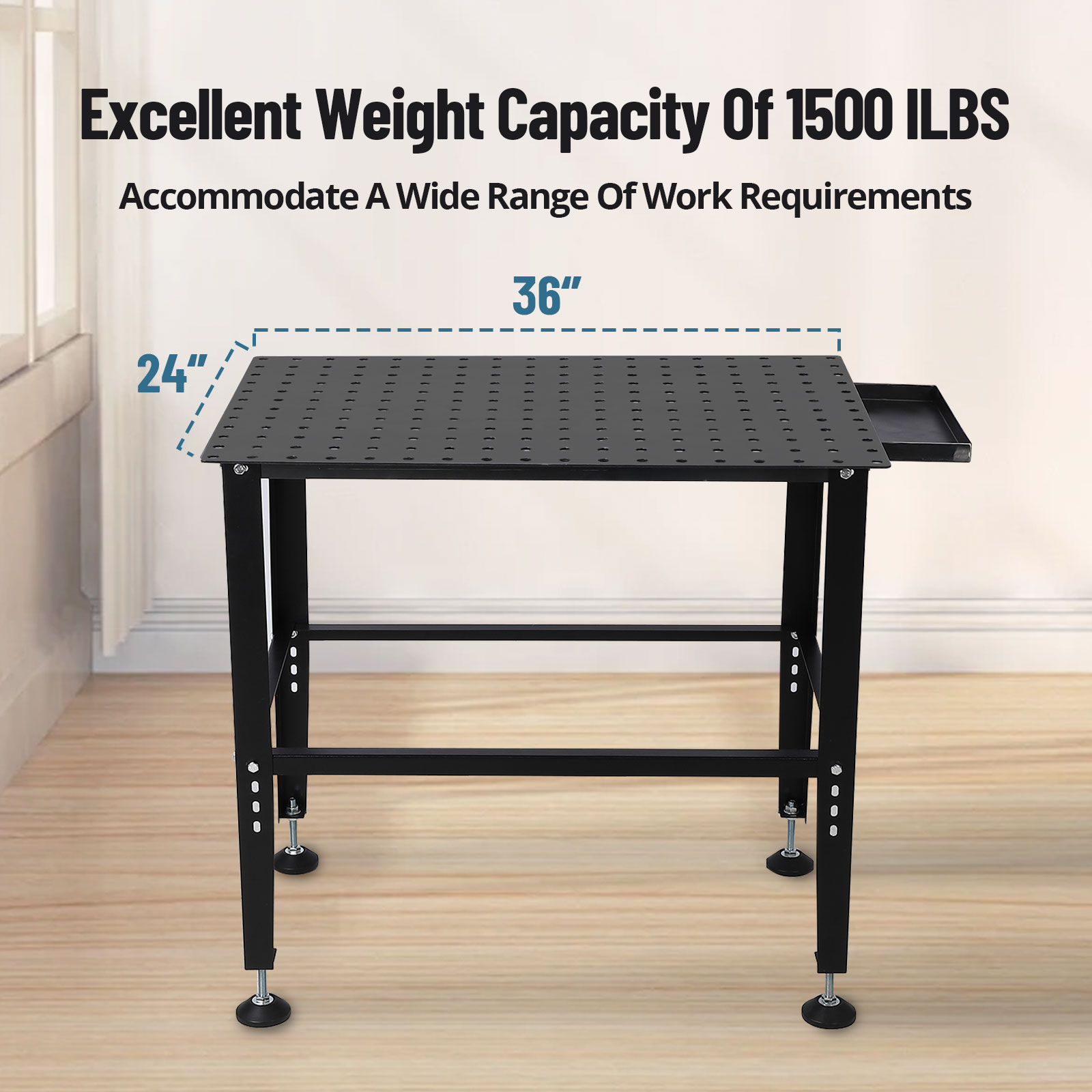 36"×24" 1200lb / 1500lb Load Welding Sawing Table Carbon Steel Workbench