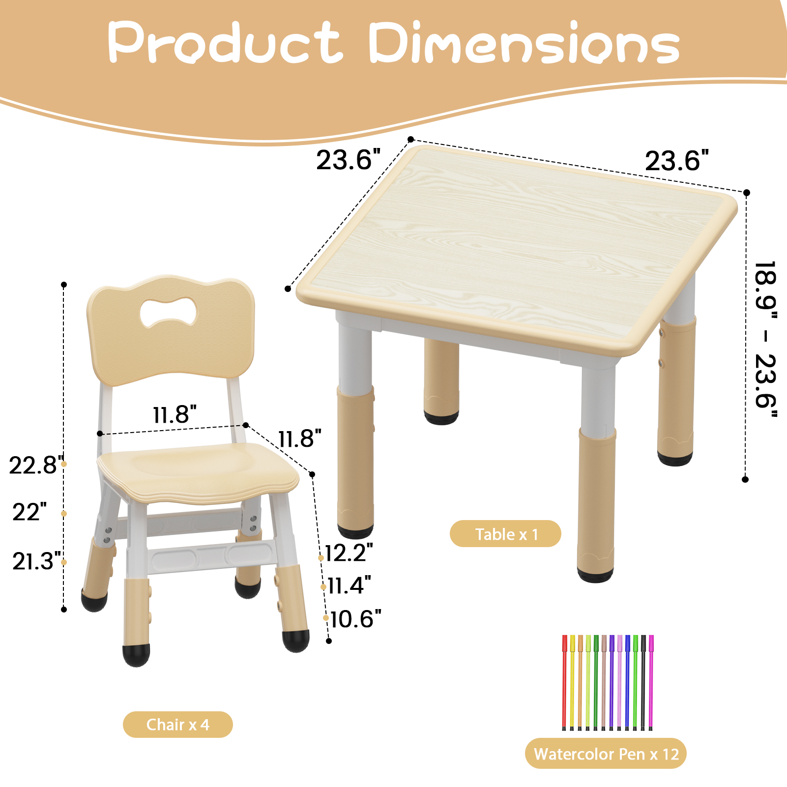 GARVEE Kids Table and Chairs Set in Different Settings