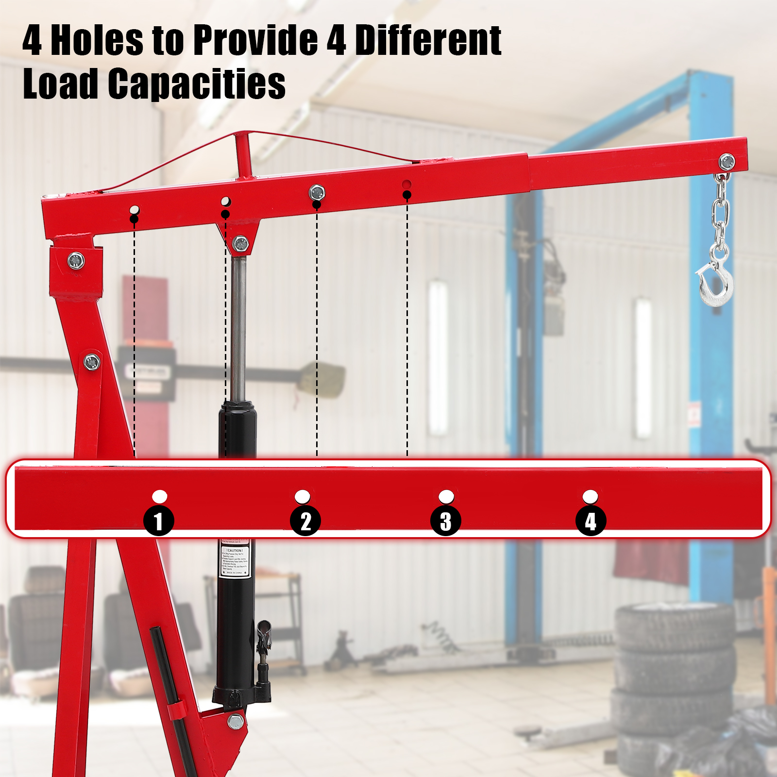 2 Ton Heavy Duty Engine Hoist Cherry Picker Workshop Crane Load Lift Tool