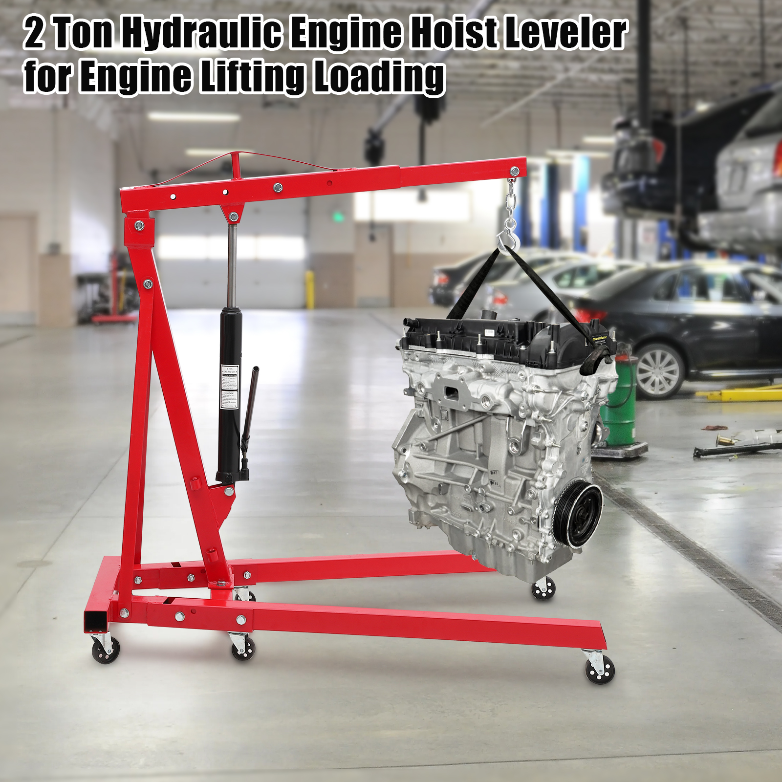 2 Ton Heavy Duty Engine Hoist Cherry Picker Workshop Crane Load Lift Tool