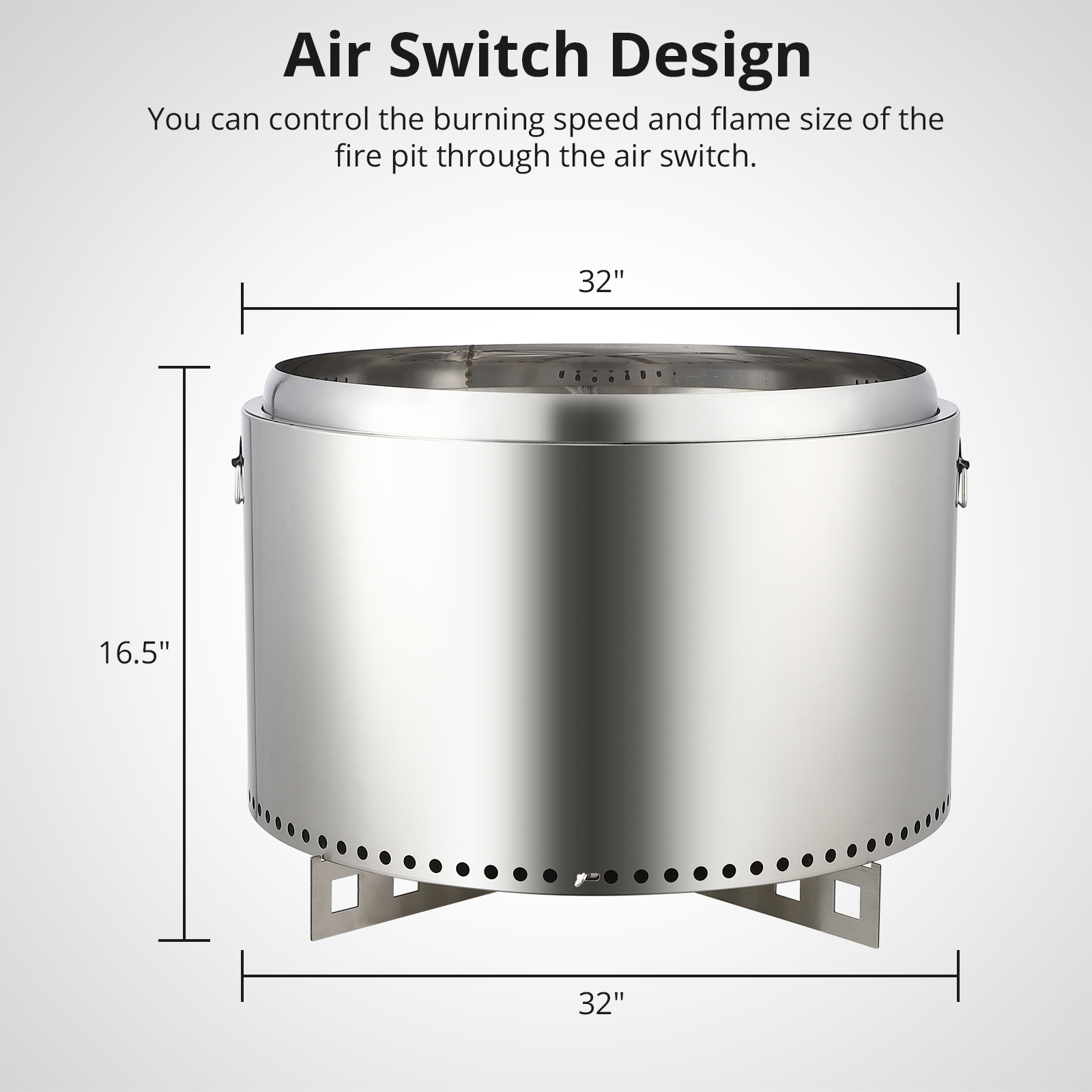 Smokeless Fire Pit with Stand, Portable Stainless Steel Bonfire Pit