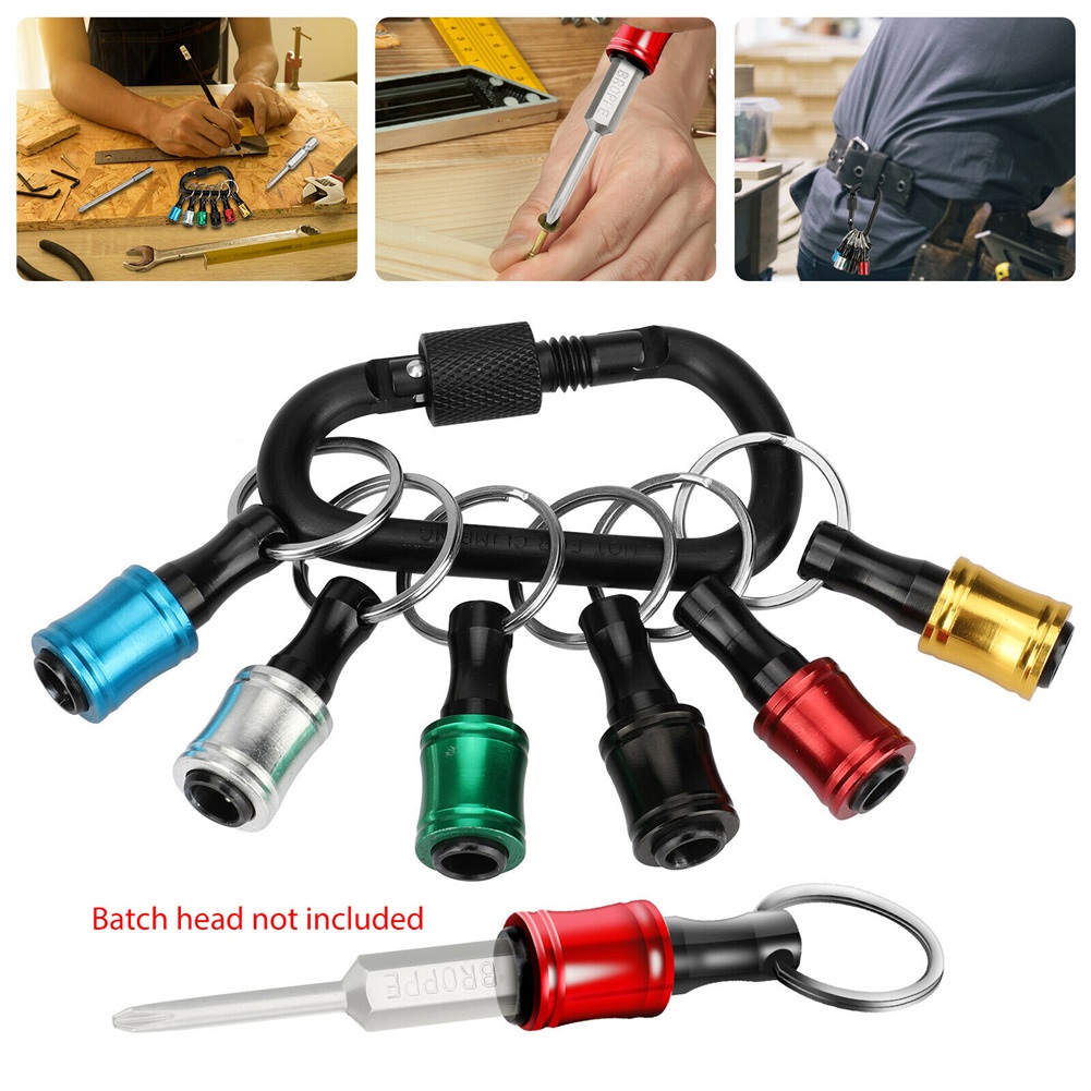 Eawfgtuw Bohrerhalter-Schlüsselanhänger – 3er-Set Mit Karabiner, Für SDS-Schaft 6,35 Mm, Blau/rot