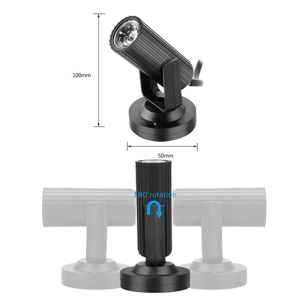 Description Picture 6 of itemAc 85-265v Mini Led Stage Spotlight Portable Lightweight Lamp 360 Degree Spotlights For Disco Club Ktv Bar Pub Banquet Wedding