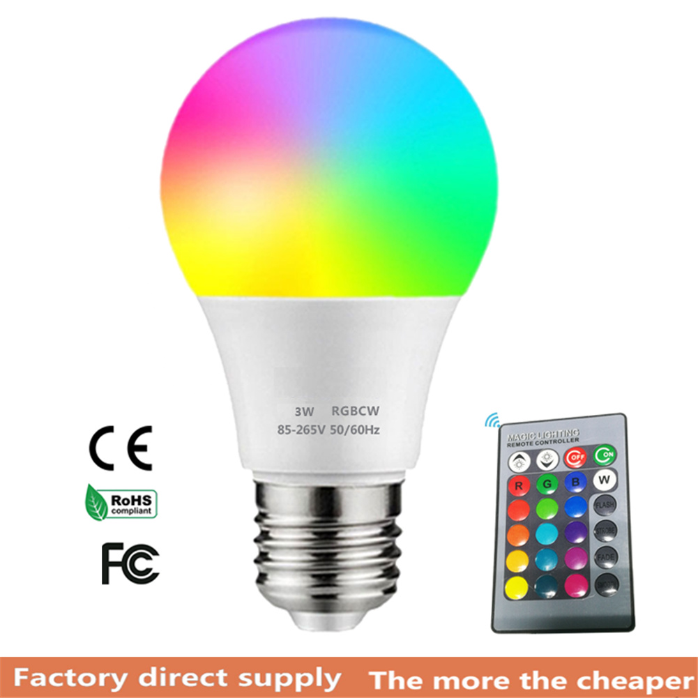 E27 3W 16 Color Magic Changing 5 Model RGB LED Light Bulb Lamp Remote Control