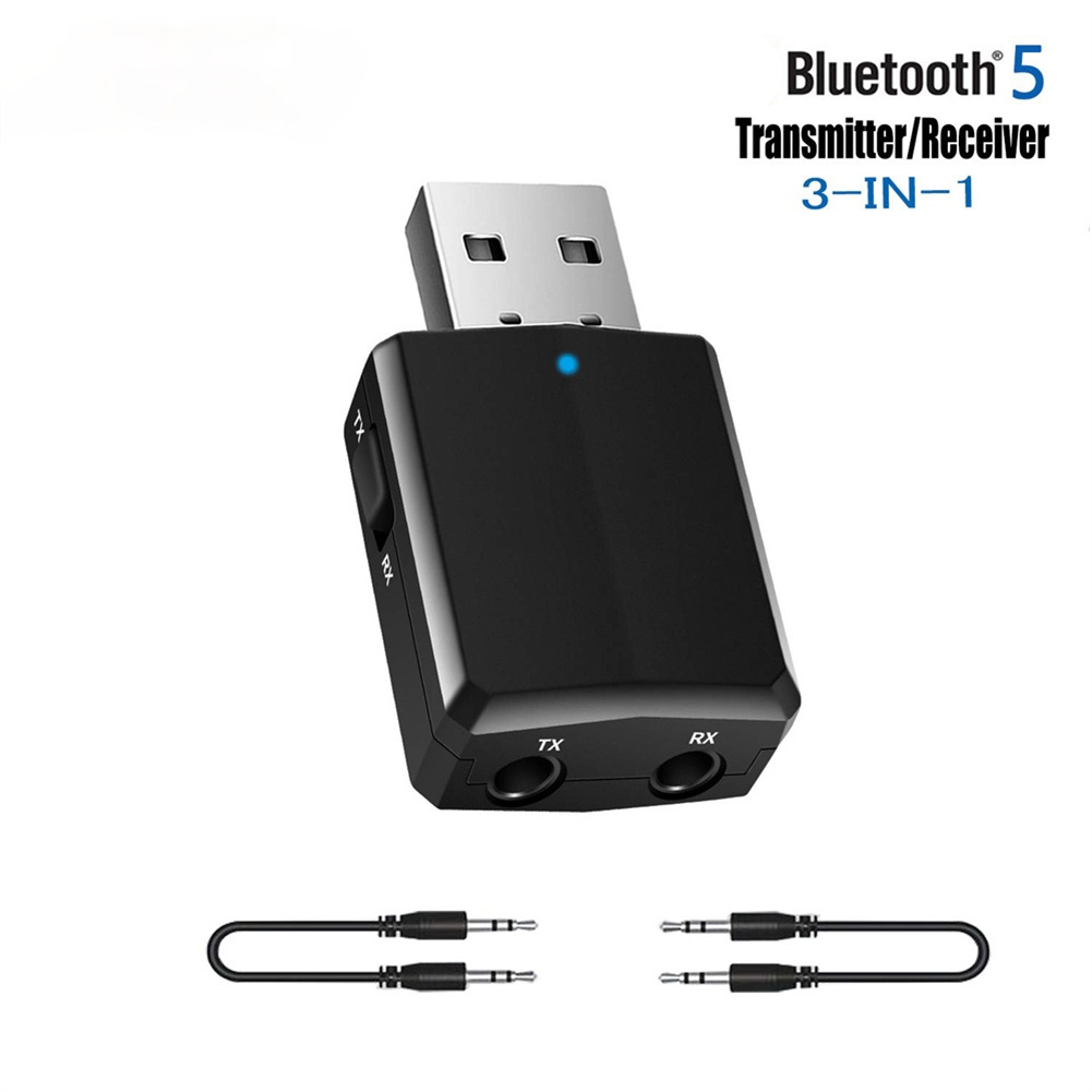 USB Bluetooth 対応 5.0 トランスミッター レシーバー 3 In 1 Edr アダプター 3.5mm Aux ケーブル テレビ PC ステレオ オーディオ用