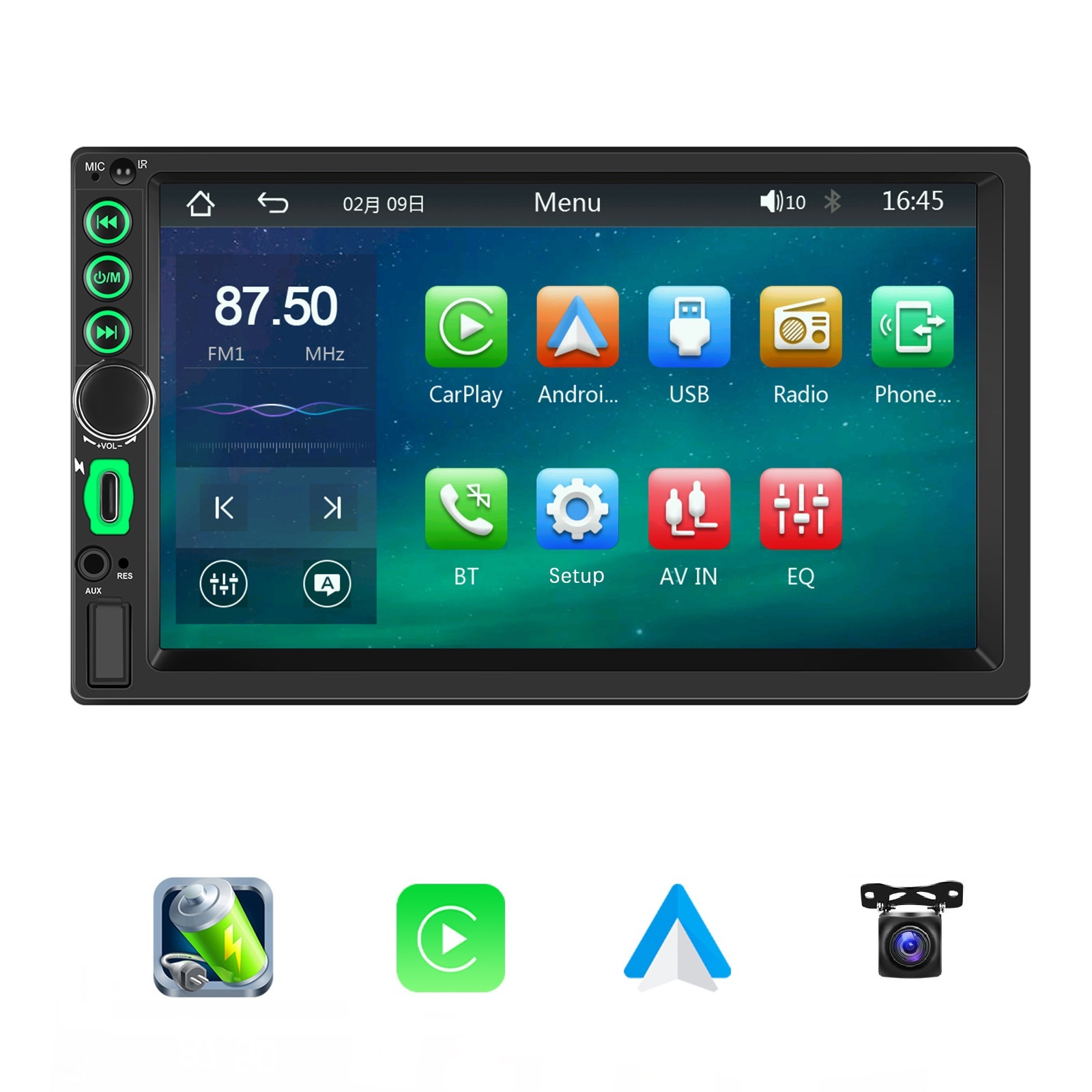 2din カーラジオ 7 インチ HD スクリーン MP5 プレーヤー Bluetooth 対応ワイヤレスオーディオプレーヤー Carplay に対応