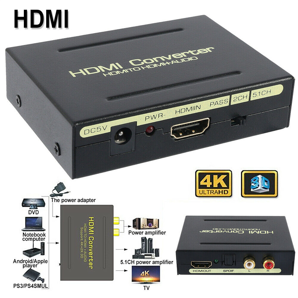 多機能オーディオ スプリッター HDMI 互換から HDMI 互換/オーディオ/spdif/r/l オーディオ信号コンバーター