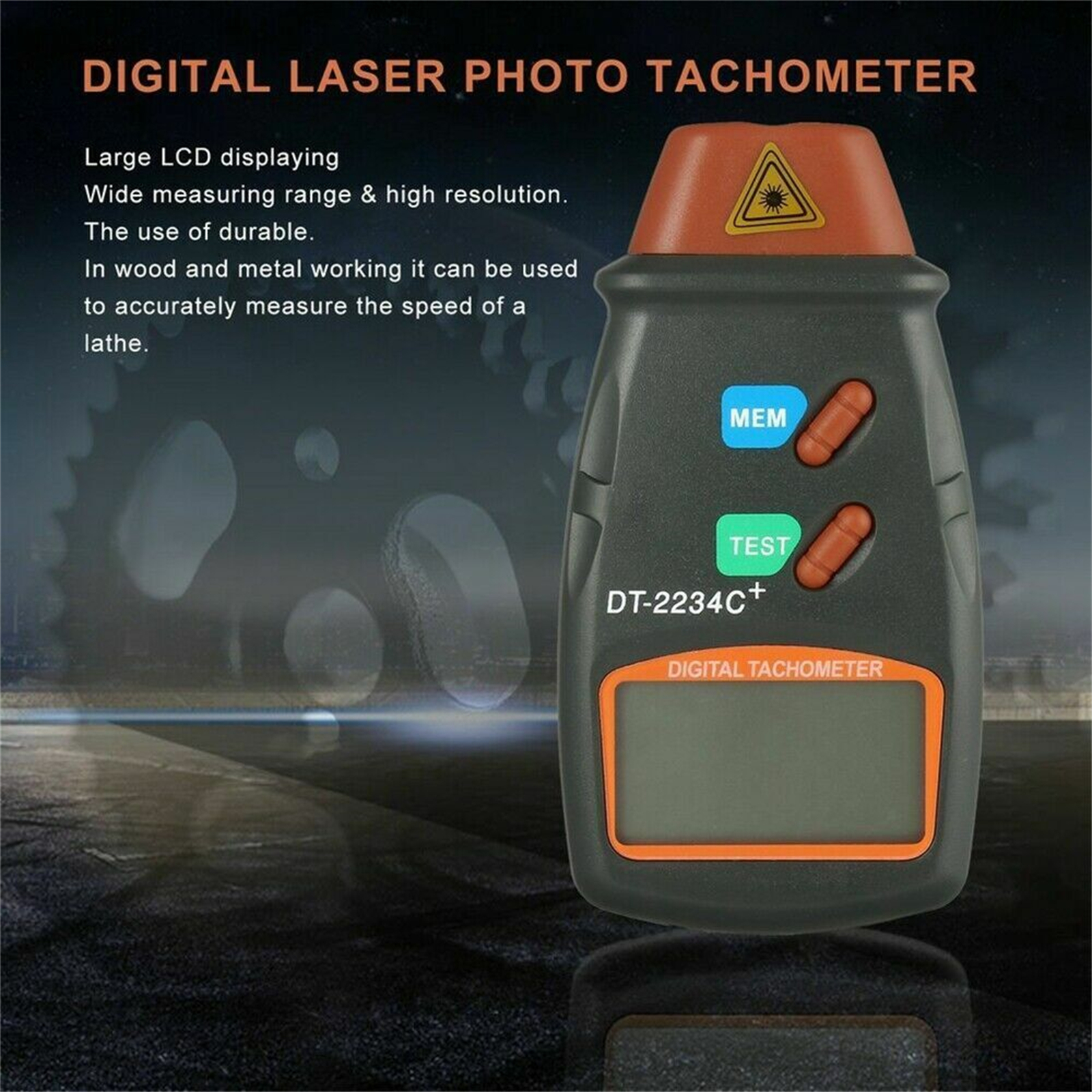 ハンドヘルド デジタル タコメーター LCD ディスプレイ 非接触 光電式タコメーター メーター スピード ゲージ Dt2234c+