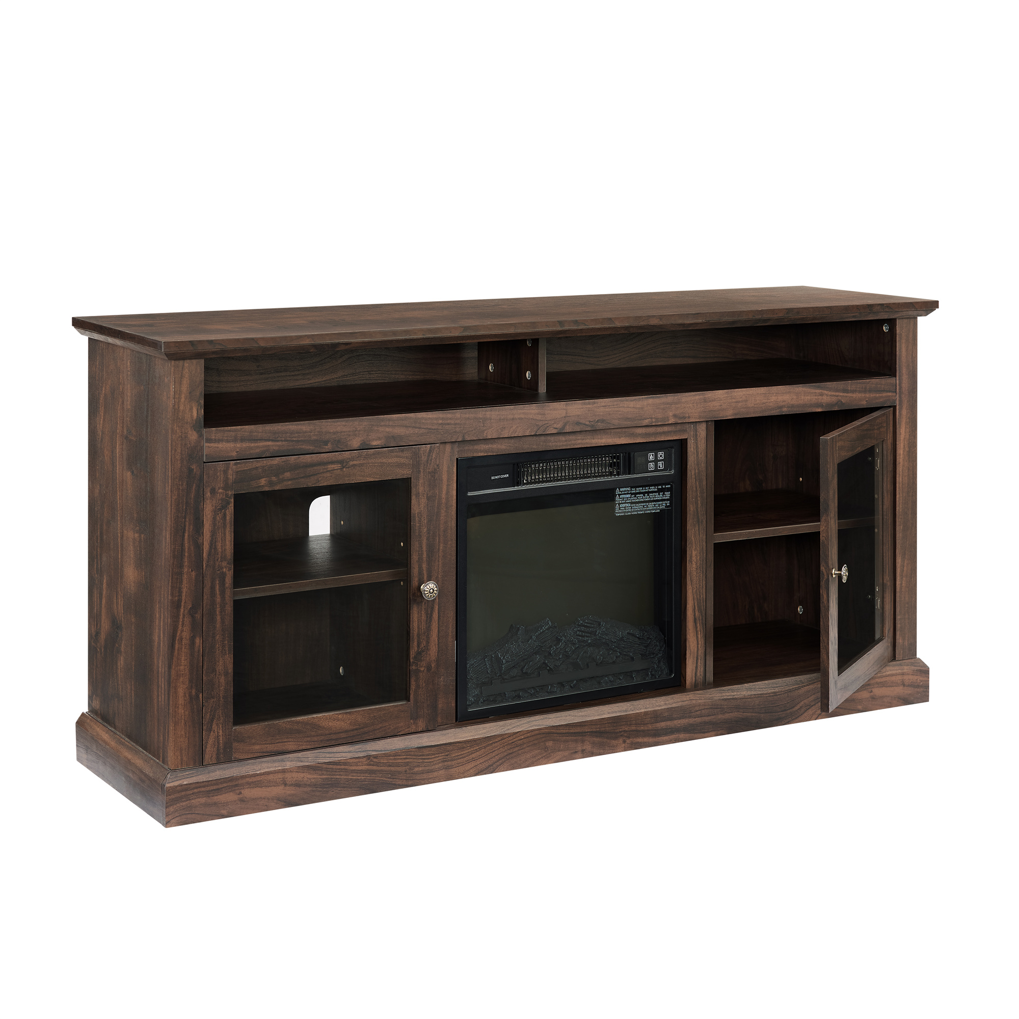 TV Stand Modern Entertainment Console With 18" Fireplace Insert for TV Up To 65"