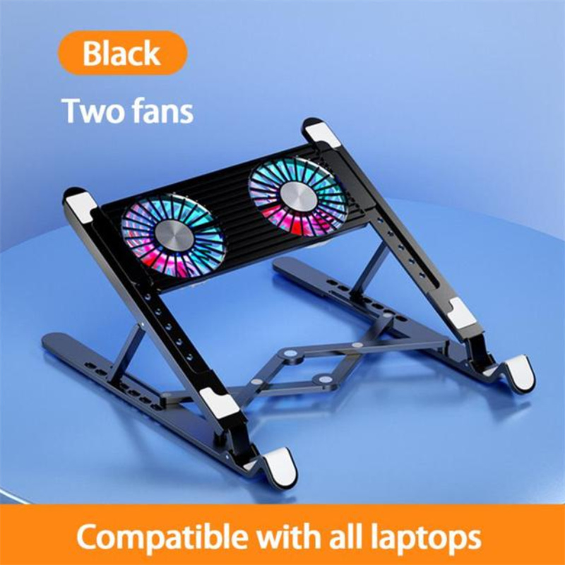 Foldable Laptop Holder Stand Cooling Pad Bracket with Radiator Silent Fan - Picture 13 of 14