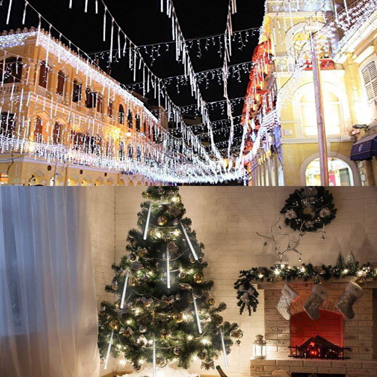 8pcs Led Meteor Shower Light Falling Rain Drop Icicle Snow Xmas Tree 8pcs Led Meteor Shower Light Falling Rain Drop Icicle Snow Xmas Tree String Lamp