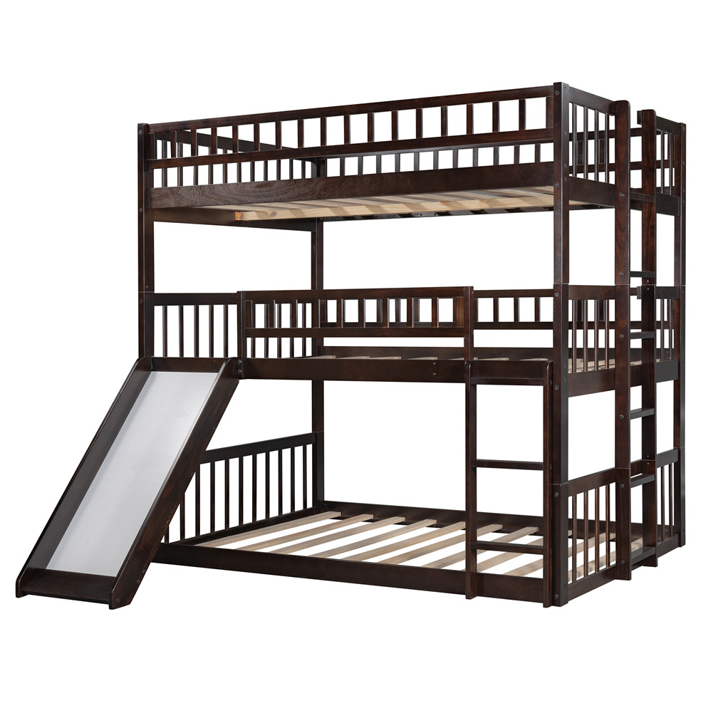 Triple Bunk Bed With Built In Ladder, Bunk Beds For Quadruplets