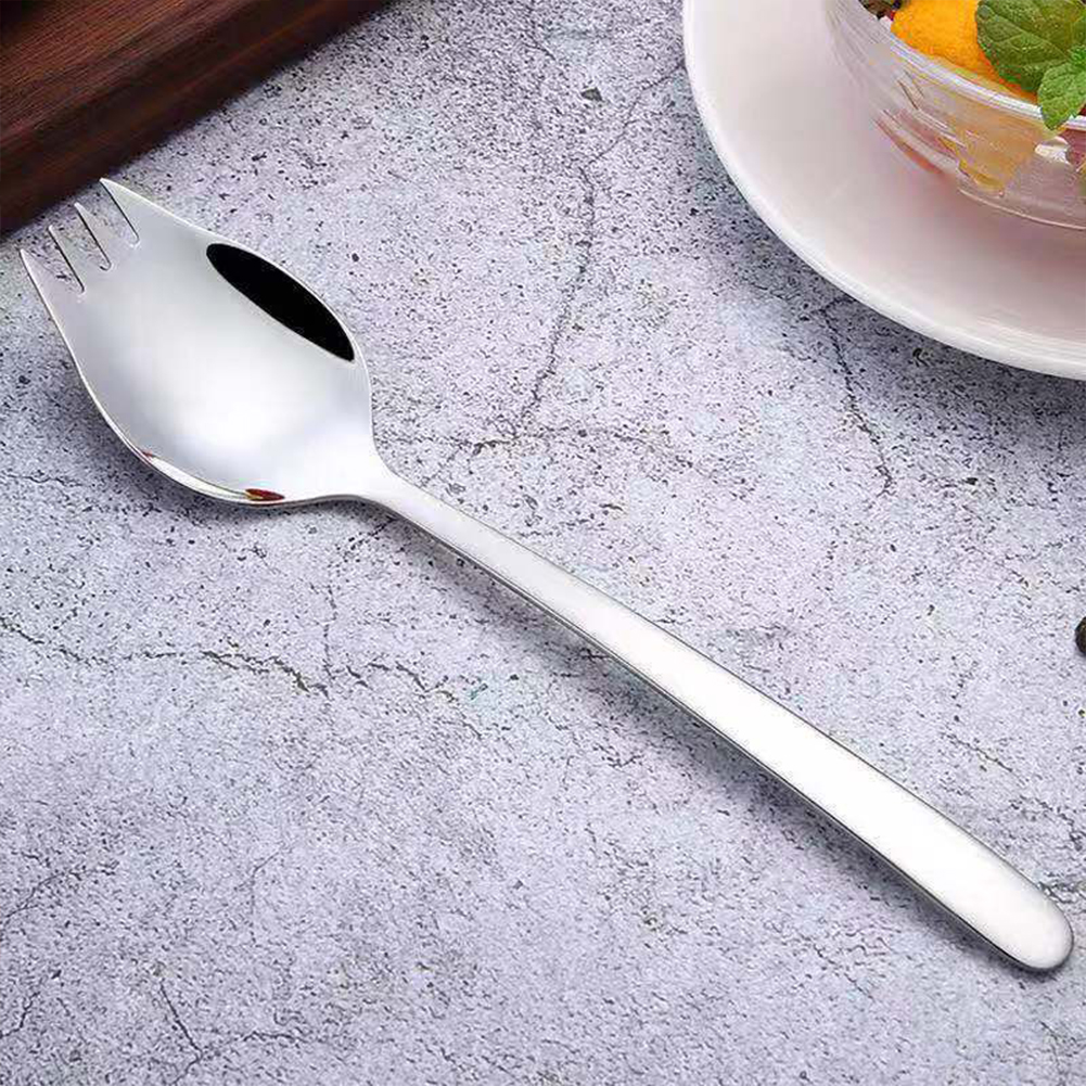 Description Picture 6 of item2 In 1 Spoons Forks Stainless Steel Sporks Ice Cream Spoon Salad Forks Reusable Fruit Appetizer Dessert Forks Salad Flatware