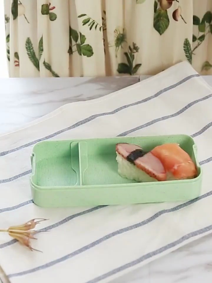 Tifum Natural Wheat Straw Bento Box Large Capacity Microwave Safe Lunch Box Food Container With Reusable Cutlery