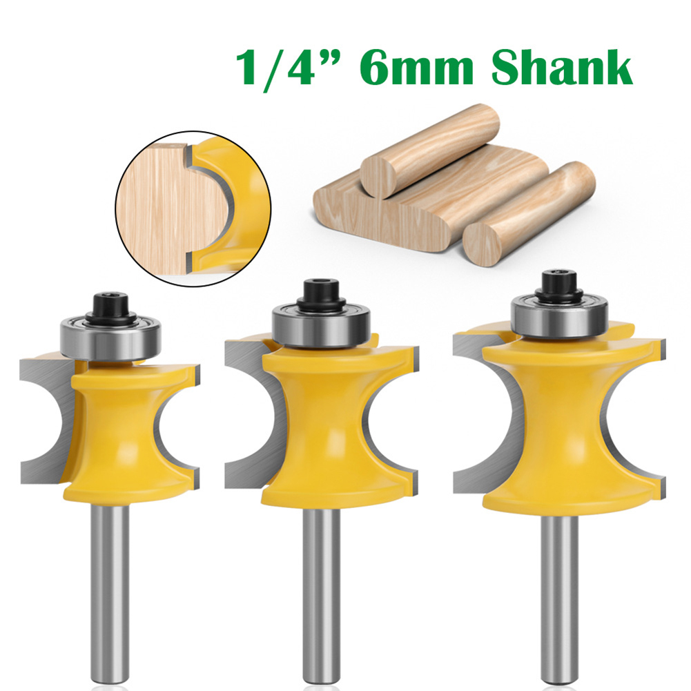 5X 8mm Half Round Router Bit Milling Cutter Cabinet Door Cutter Joinery Tool 