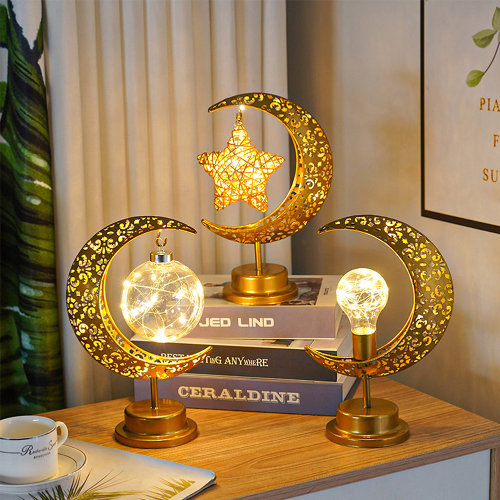 Led 妖精ストリングライトガーランドイスラム教徒のスタイルの月型雰囲気テーブルランプ完璧な家の装飾