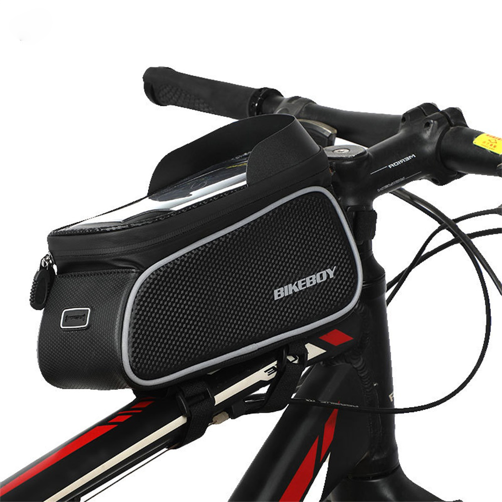 防雨自転車バッグフレームフロントトップチューブサイクリングバッグ反射6.5インチ電話ケースタッチスクリーンバッグMTBバイクアクセサリ