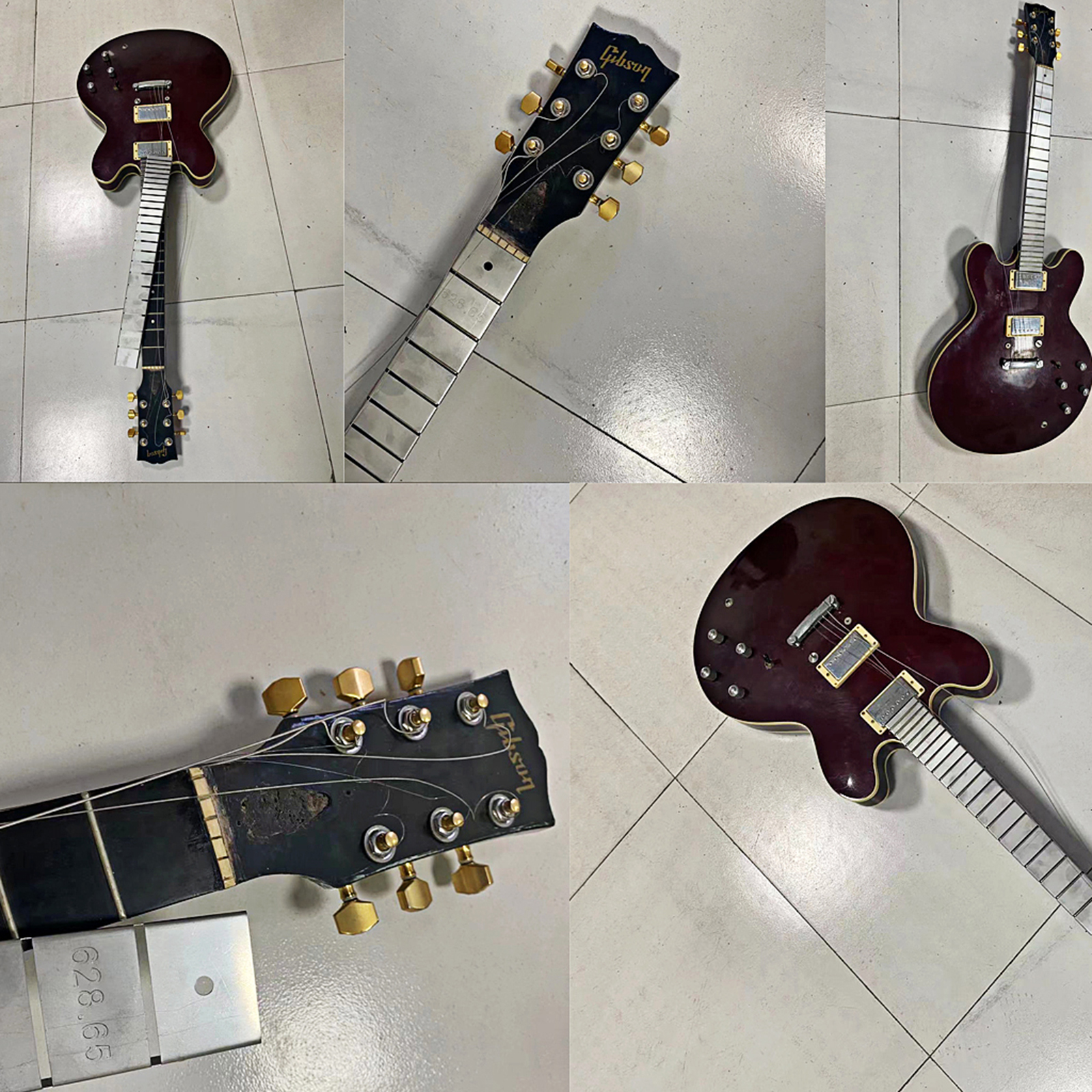 Acheter Règle de cou de guitare Luthier, outils de mesure 24.5  pouces/628.65mm, accessoires de jauge à bord droit cranté
