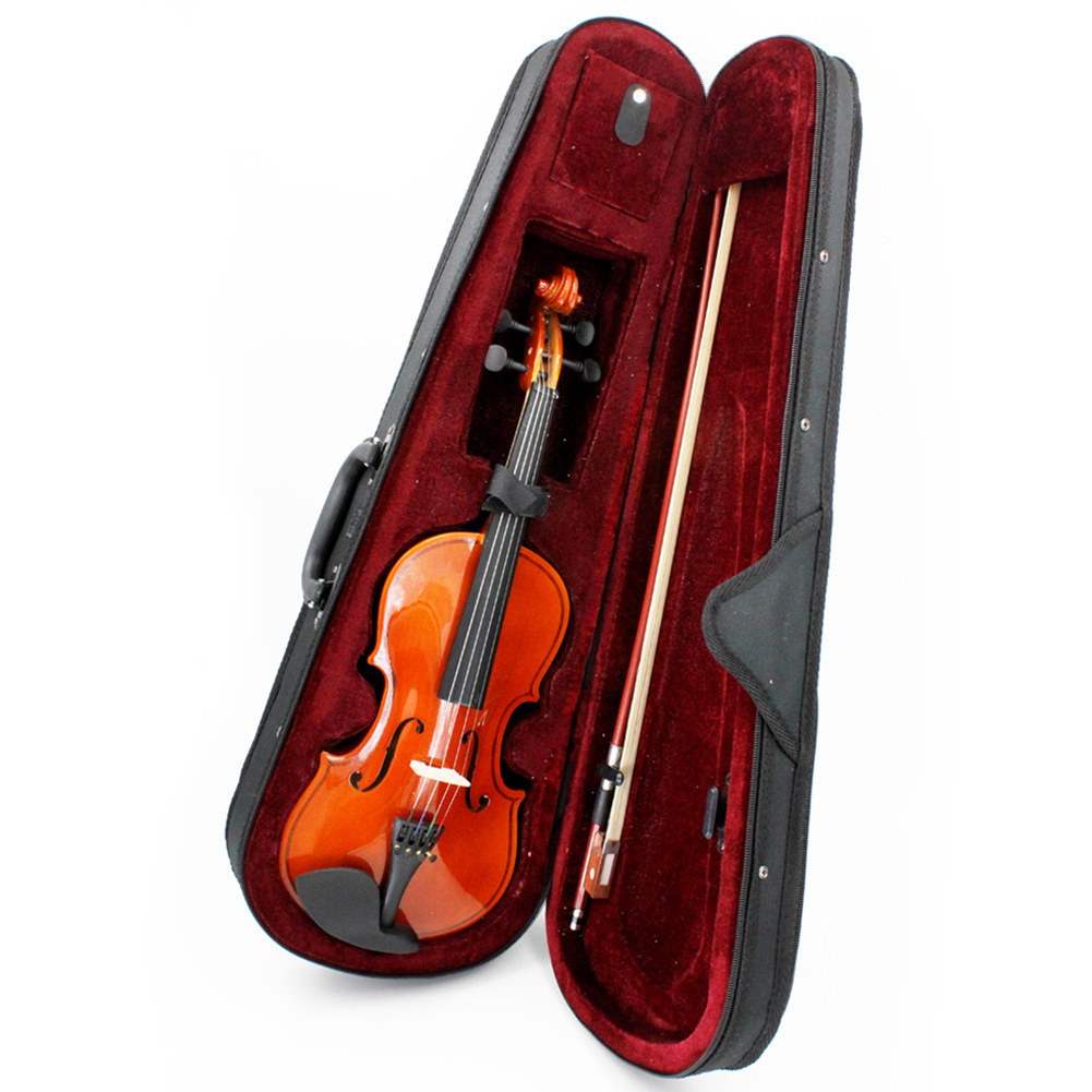 Title 5, 4/4 3/4 1/2 1/4 1/8 Basswood Violin With Bow Va...