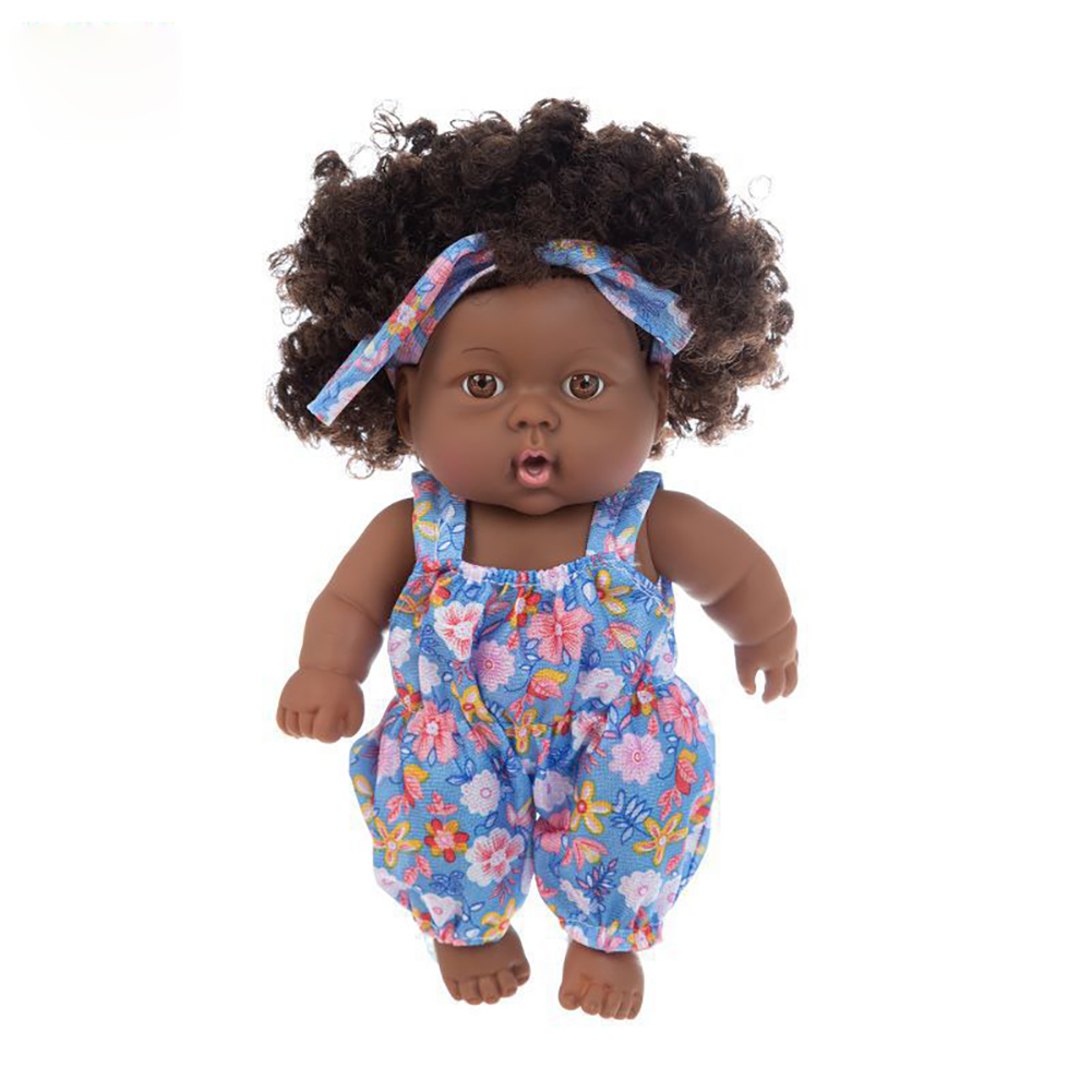 8 Inch African Black Baby Doll Realistic Cute Lifelike Play Doll With Clothes For Kids Perfect For Birthday Gift