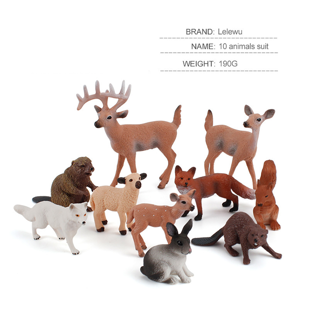 10件 動物モデル おもちゃ 森の動物 モデル 子供知育玩具