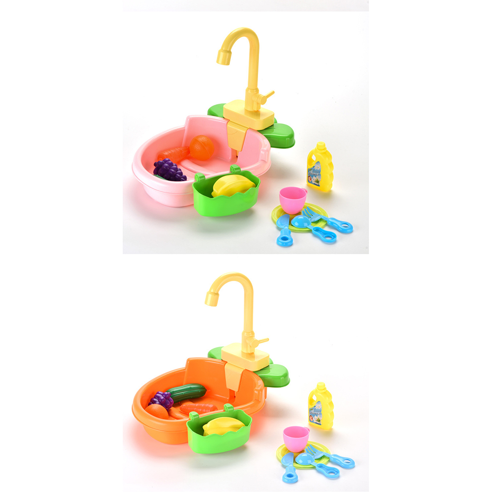 子供シミュレーションキッチンシンクのおもちゃセット自動水循環システムままごとキッチンおもちゃセット