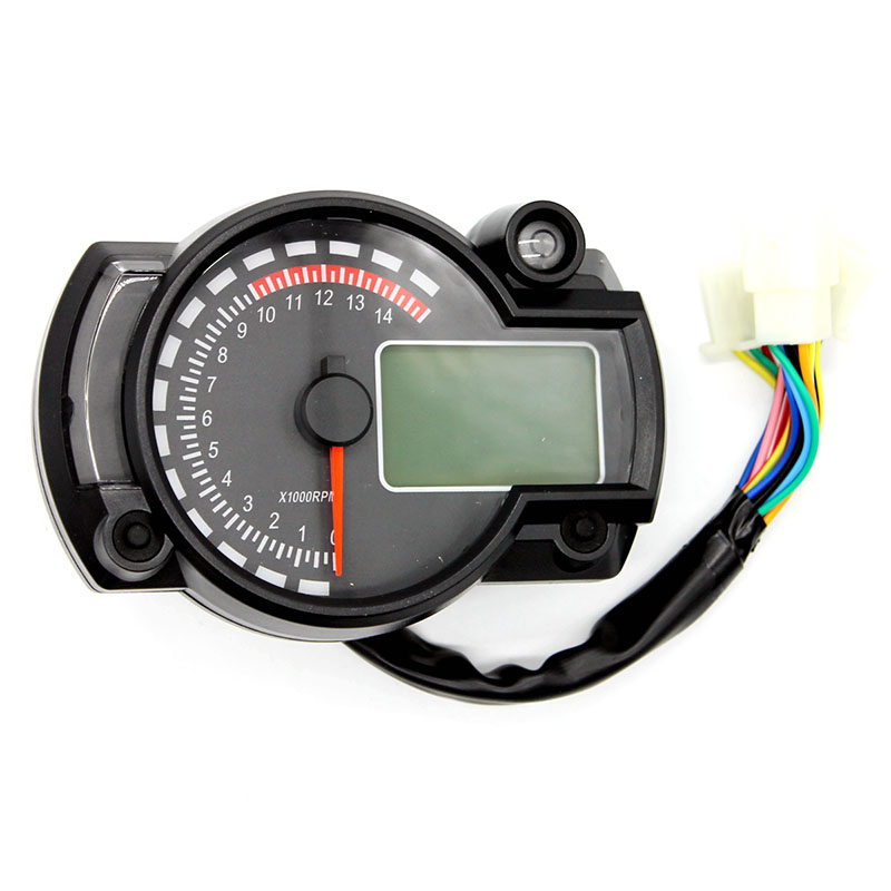 Motorcycle Digital Speedometer Lcd Gauge Speedometer 7 Colors