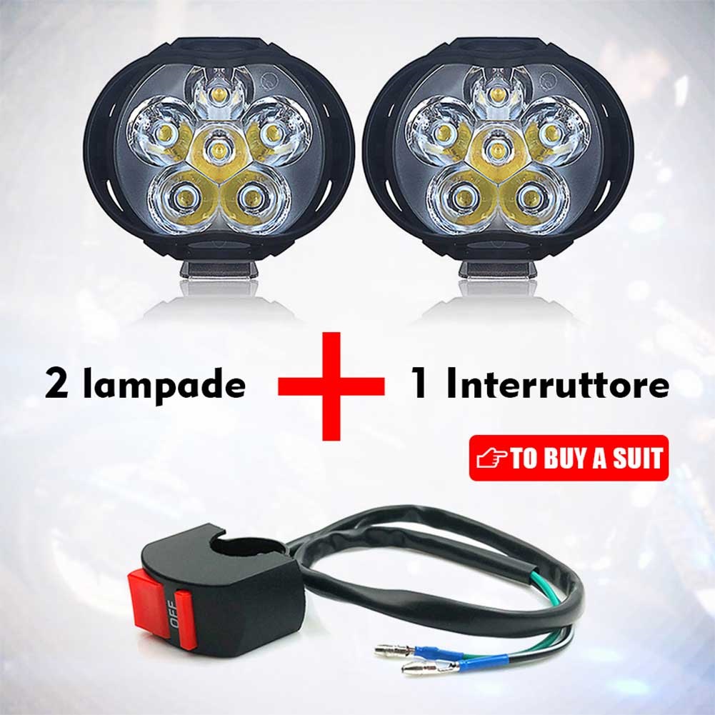 Motorcycle LED spot light Headlight Lamp 6LED+1*22mm Control Switch | eBay