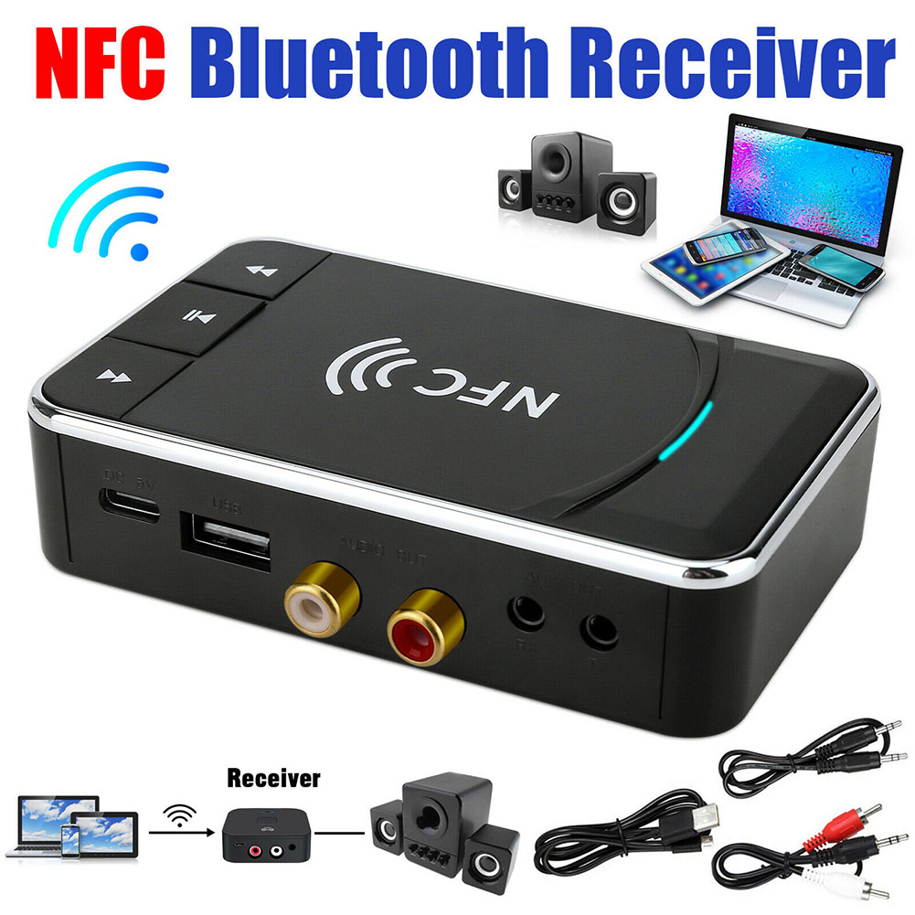 Bluetooth 対応 5.0 トランスミッター レシーバー 100mbps 伝送 3.5mm オーディオ ワイヤレス アダプター Nfc をサポート