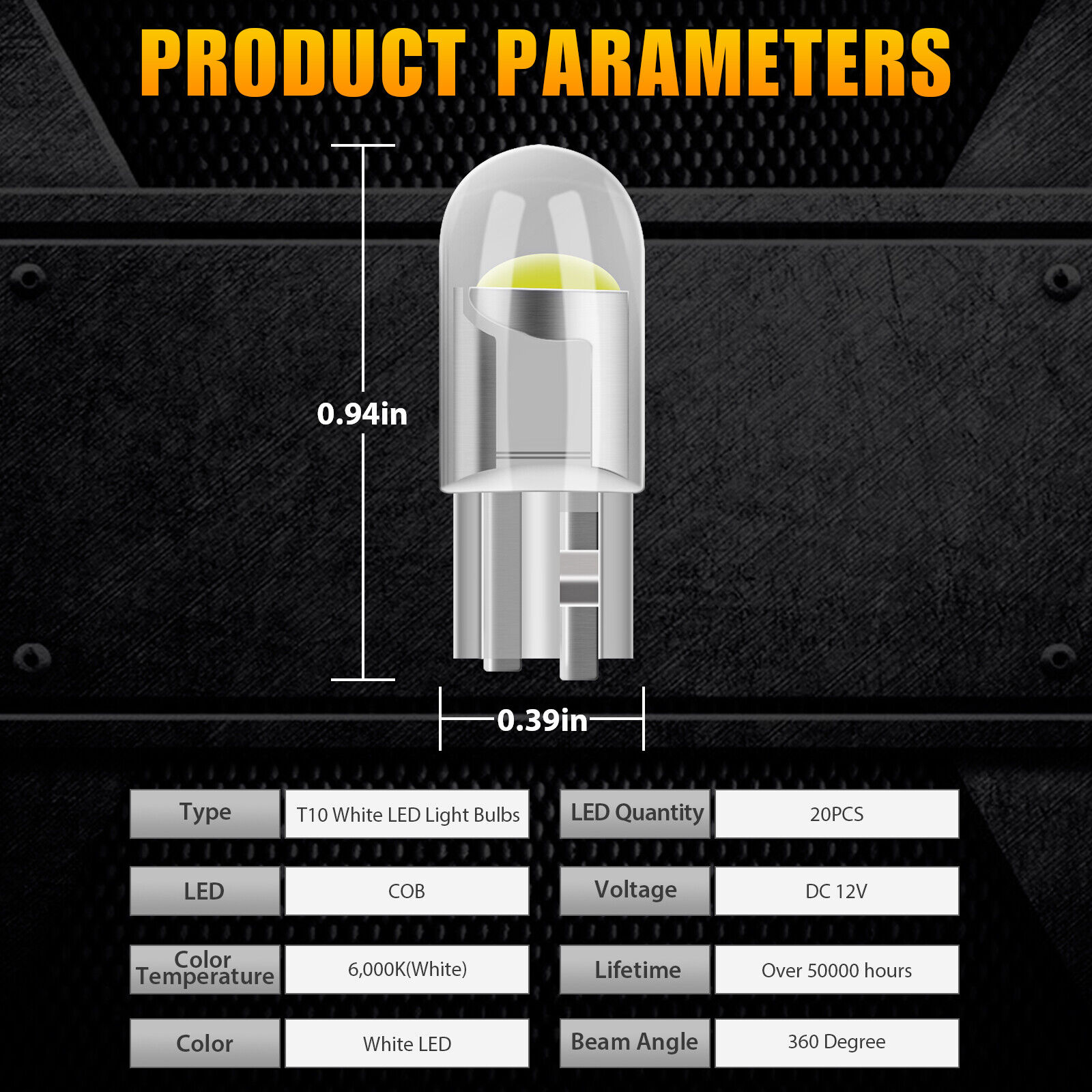 Kidlove%2020%20Pcs%20T10%20Led%20Light%20Full%20Light-transmitting%20Width%20Lamp%20License%20Plate%20Lights%20Cob%20Bulb%20Modification%20Accessories%20color:full%20light%20transmission%20-%20Image%206