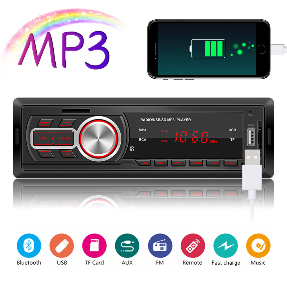 5208e 12v カー ラジオ Bluetooth 互換オーディオ ミュージック ステレオ MP3 マルチメディア プレーヤー U ディスク/TF カード/FM ラジ