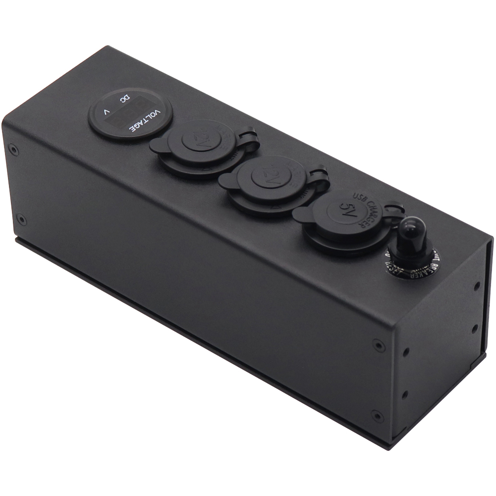 独立したスイッチ制御を備えた車の電源ソケットボックス電圧計充電器多機能電源ボックス