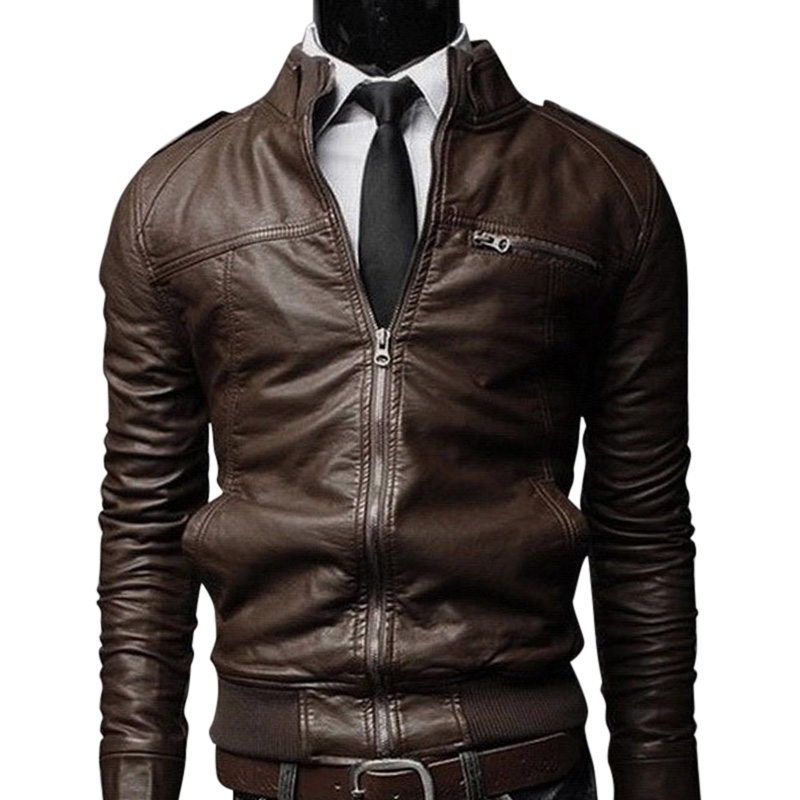 Men Pu Leather Motorcycle Jackets Fashionable Autumn Winter Outwear Men Pu Leather Motorcycle Jackets Fashionable Autumn Winter Outwear Coat Top