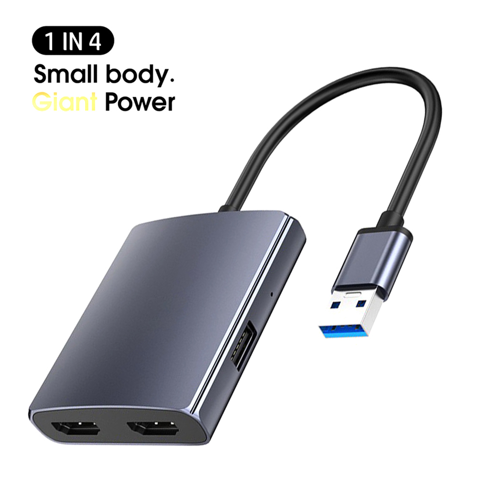 Usb 3.0 からデュアル HDMI 対応アダプター 4-in-1 オーディオ コンバーター USB ハブ 3.5mm オーディオ対応 Windows 7/8/10