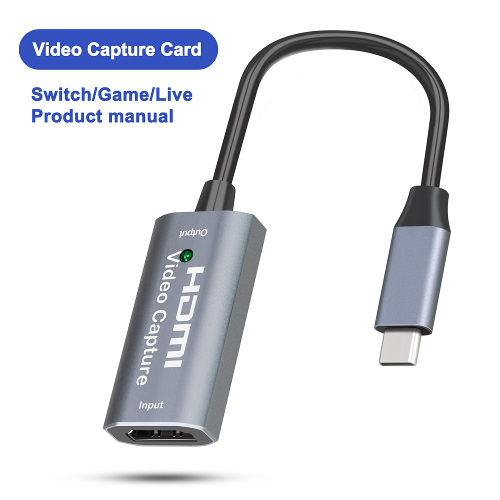 Type-c ビデオ キャプチャ カード Hdmi 対応 USB C 1080p Hd ゲーム録画 PS4 スイッチ コンピューター ノートブック ライブ ブロードキャ