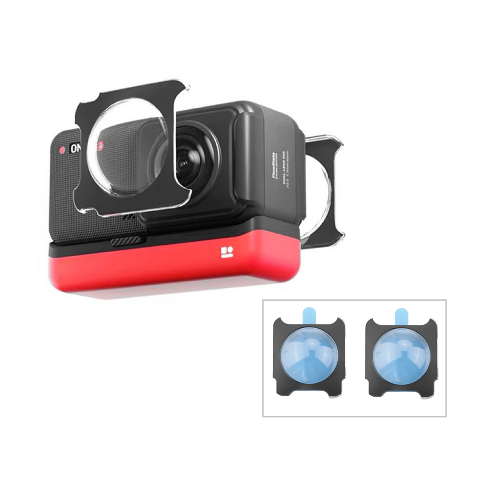 スティッキー レンズ ガード パノラマ レンズ プロテクター Insta360 One R/rs アクション カメラ用 防塵 カバー アクセサリー