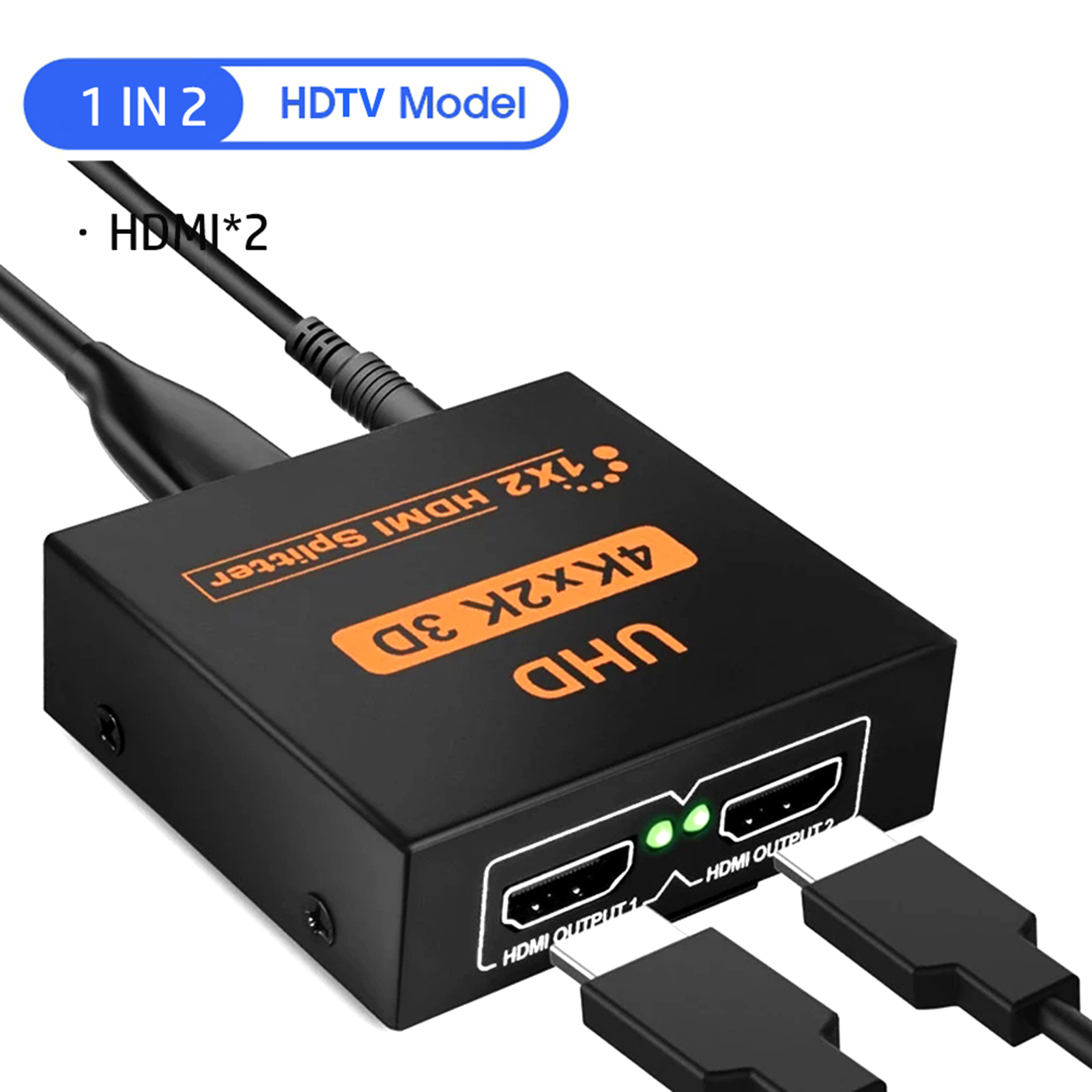 4k x 2k Hd HDMI 対応スプリッター 1 In 2 Out HDMI 対応スプリッター スイッチャー 1 x 2 テレビ コンピューター モニター ゲーム機器用