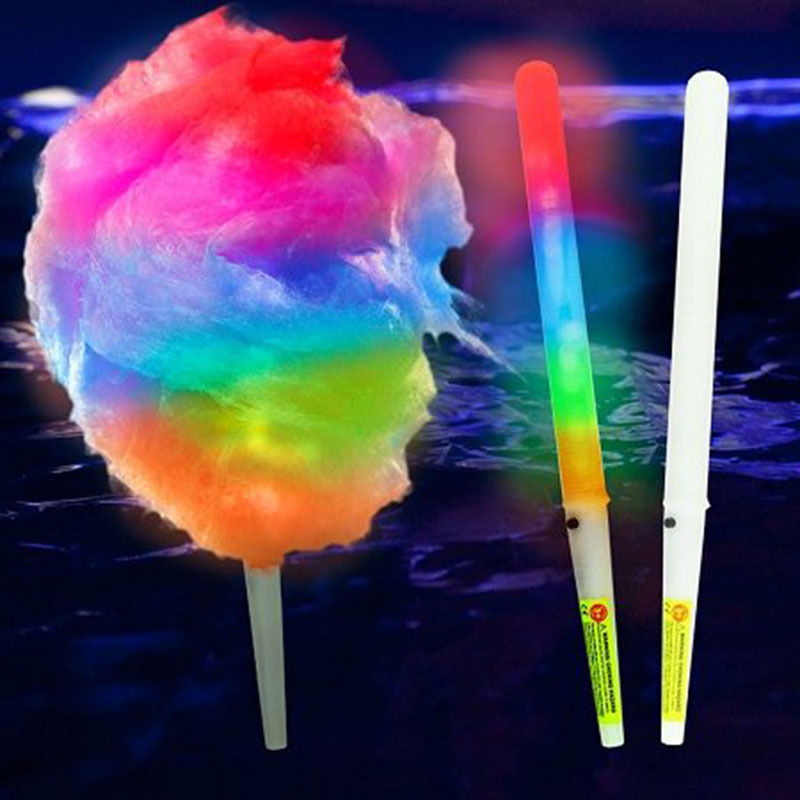 LED Cotton Candy Glow Sticks Light Up Flashing Cone Fairy Floss Stick