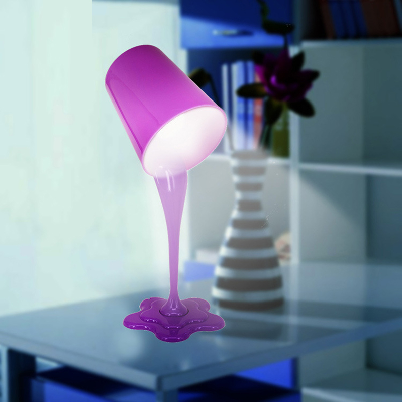Bedroom Modern Accent Spilling Paint Desk Night Light Kid Teen Bedroom Modern Accent Spilling Paint Desk Night Light