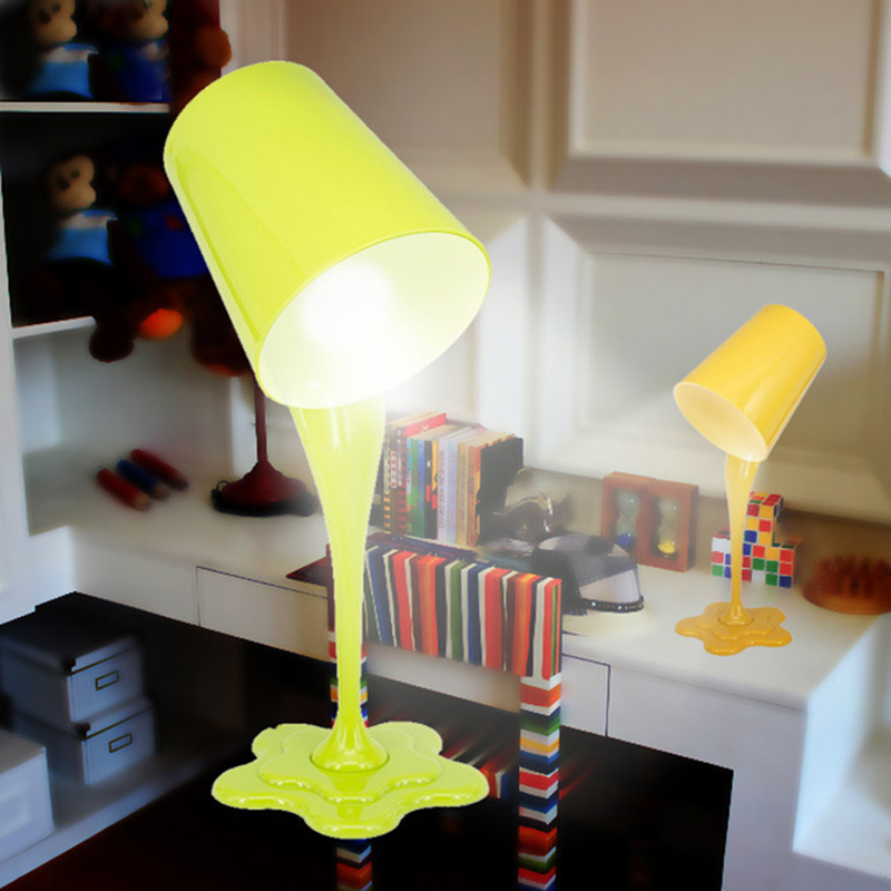 Bedroom Modern Accent Spilling Paint Desk Night Light Kid Teen Image Is Loading Bedroom Modern Accent Spilling Paint Desk Night Light